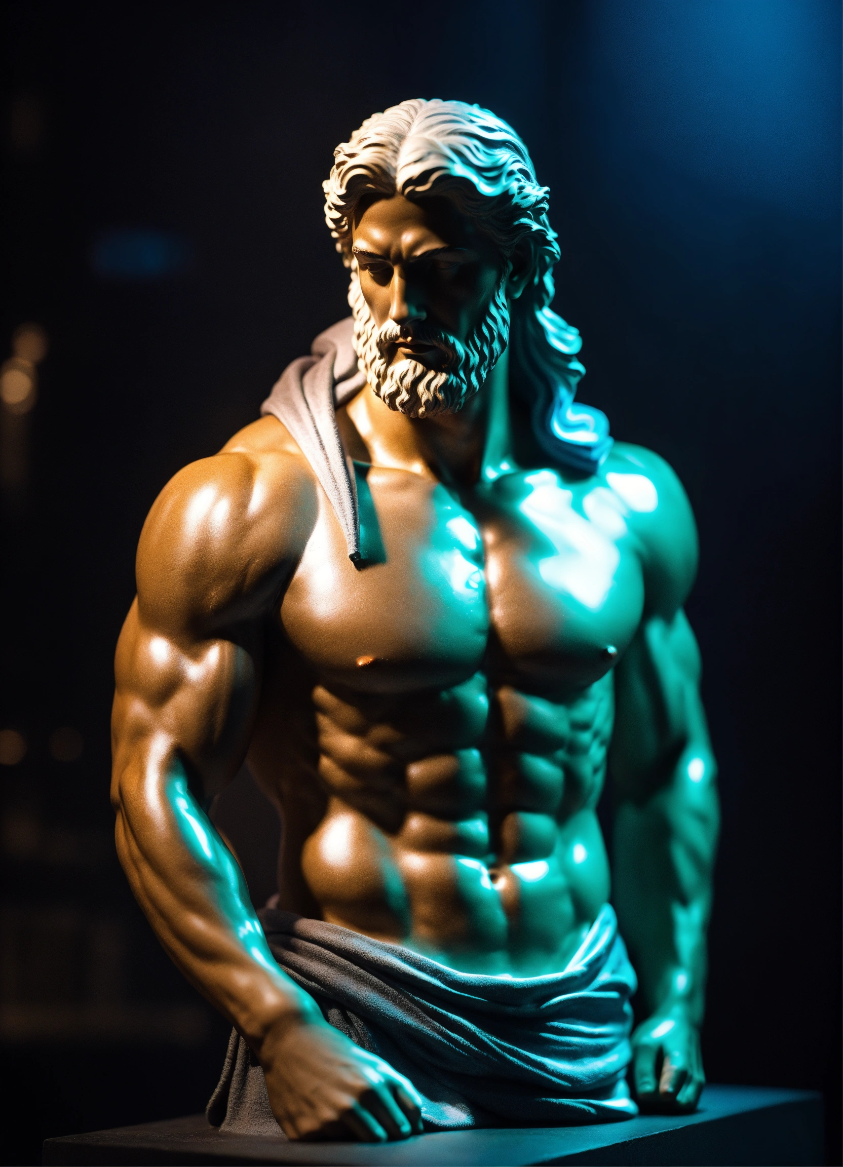Lexica - Simple muscular greek god statue with middelparting hair with ...