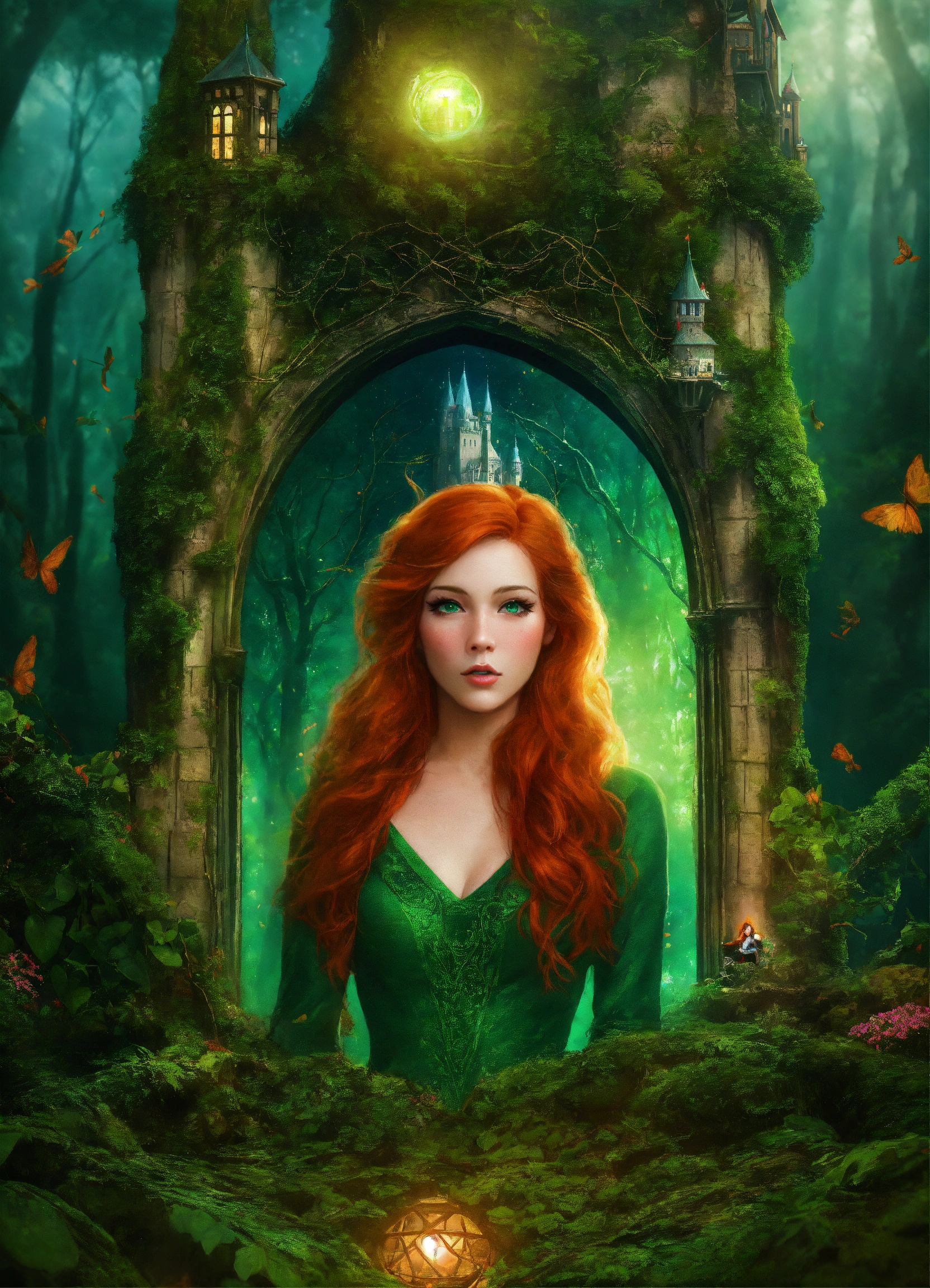 Lexica - Hyper-realistic Redheaded green-eyed woman in an enchanted ...