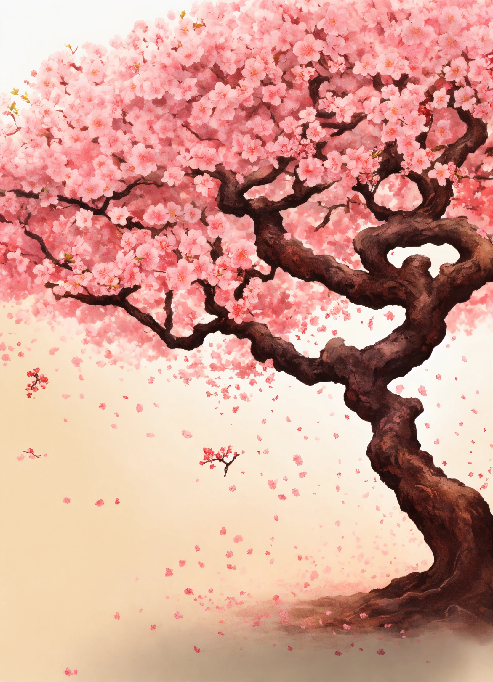 Lexica - Japanese Cherryblossom tree on white background
