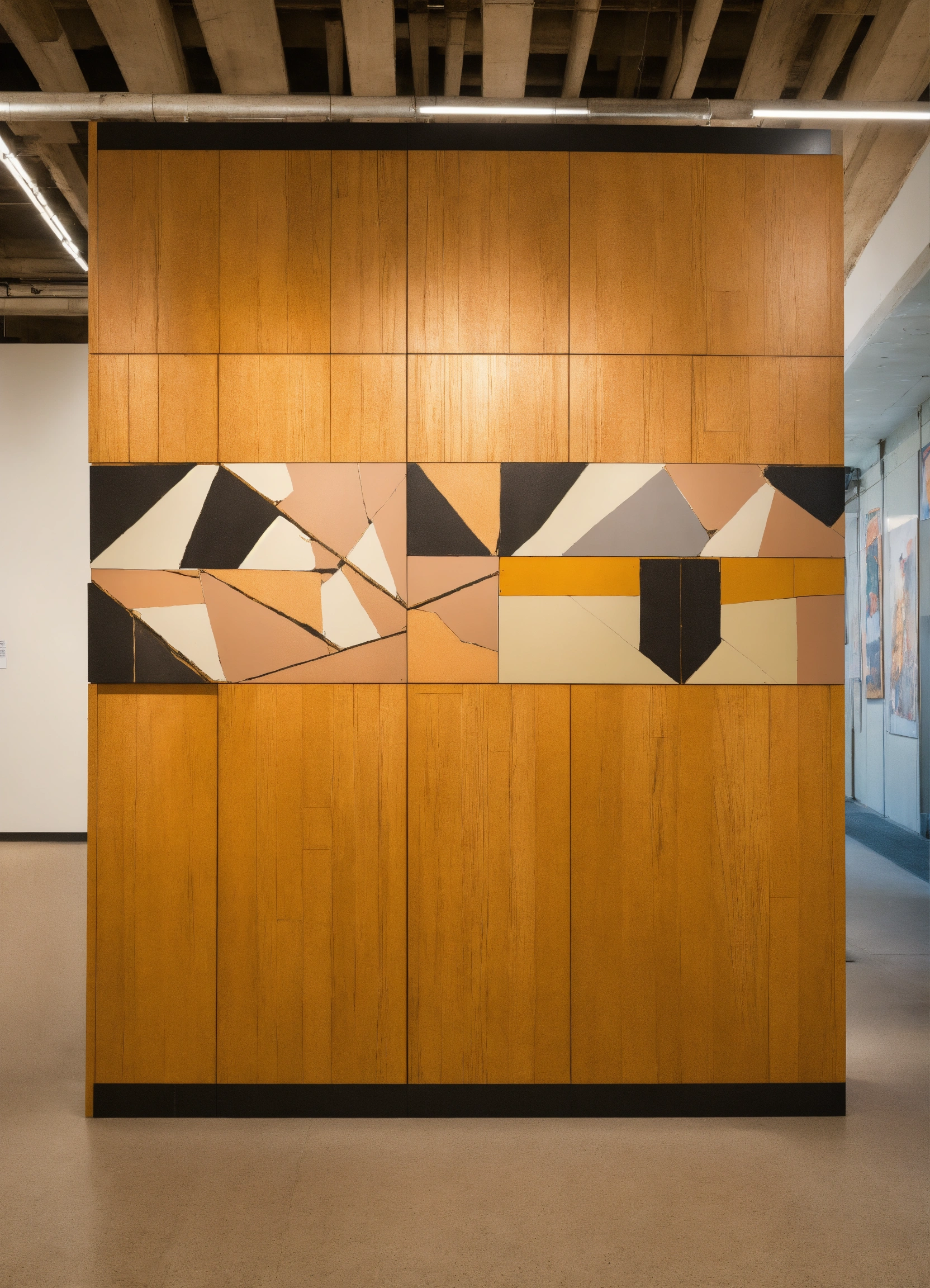 Lexica - Art exhibition curv panel, a hallway to walk through looking ...