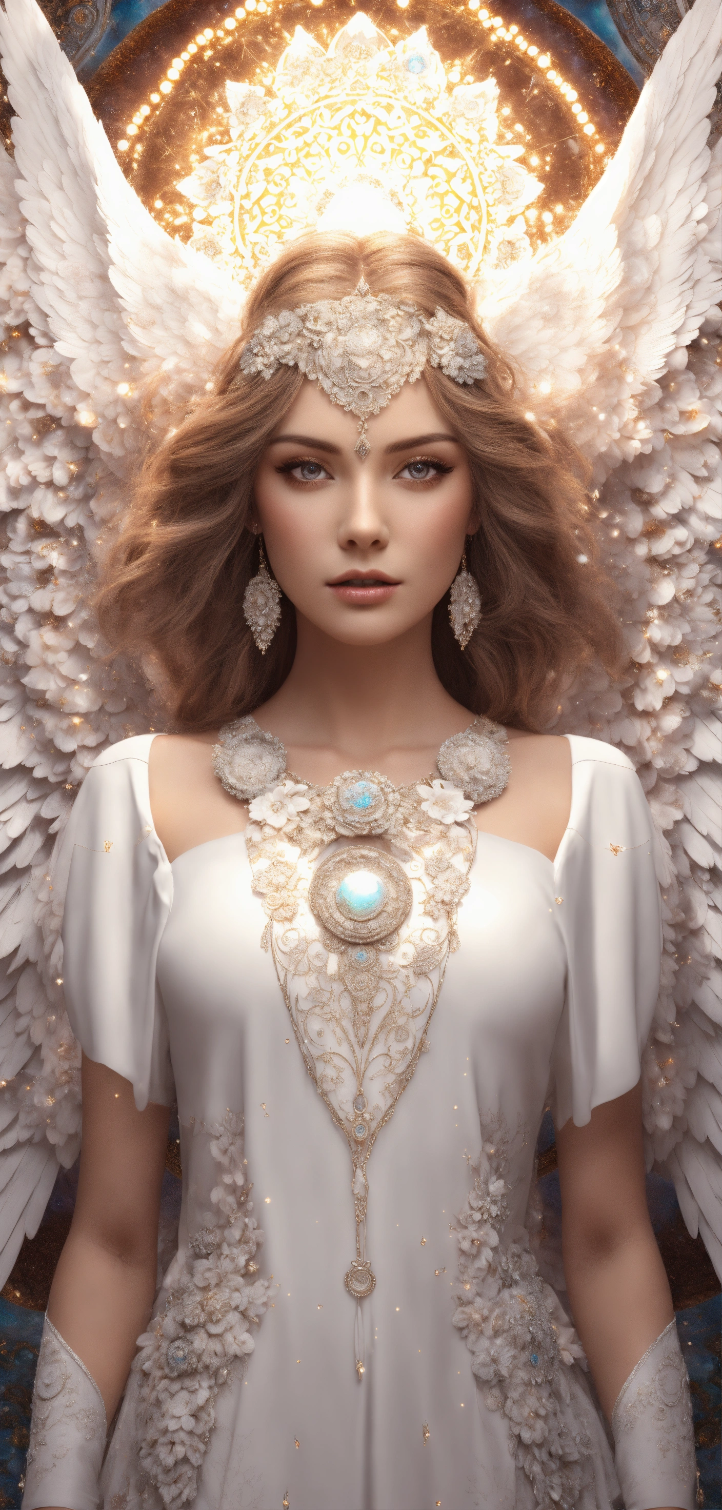 Lexica - Angel woman with white angel wings, large and detailed 4D ...