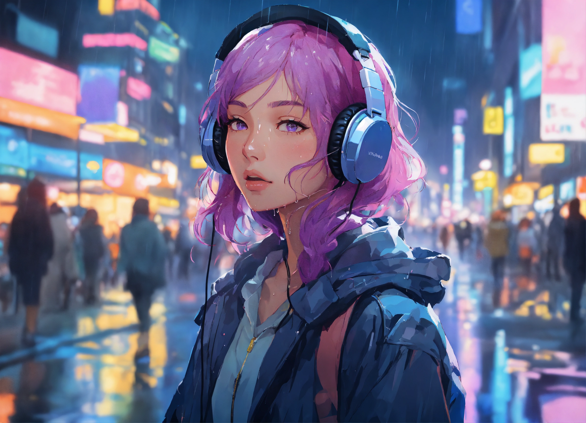 Lexica - 8k photo portrait of a stunning woman with violet hair in a ...