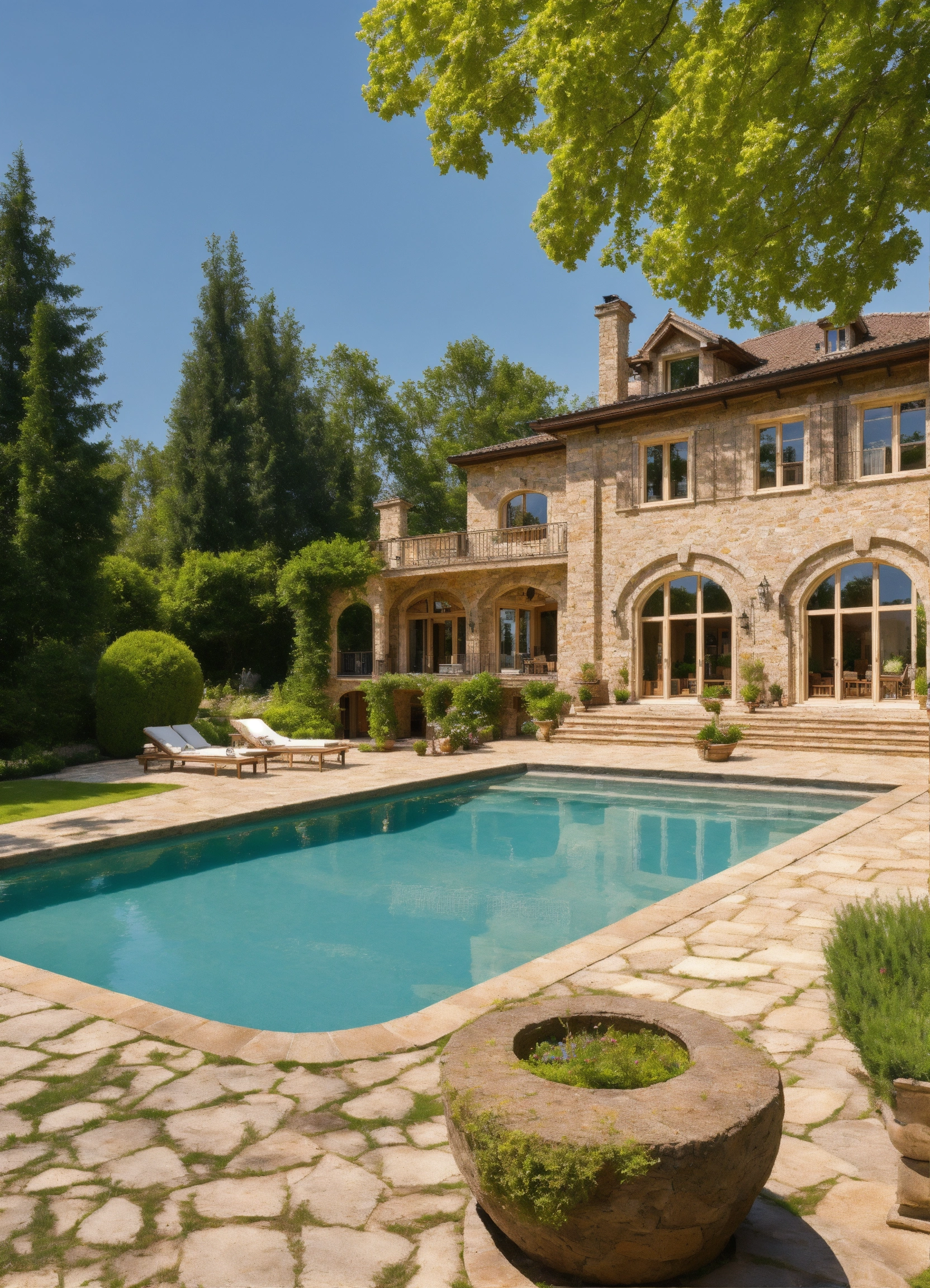Lexica - Classic huge mansion in wood and stone and interior with ...