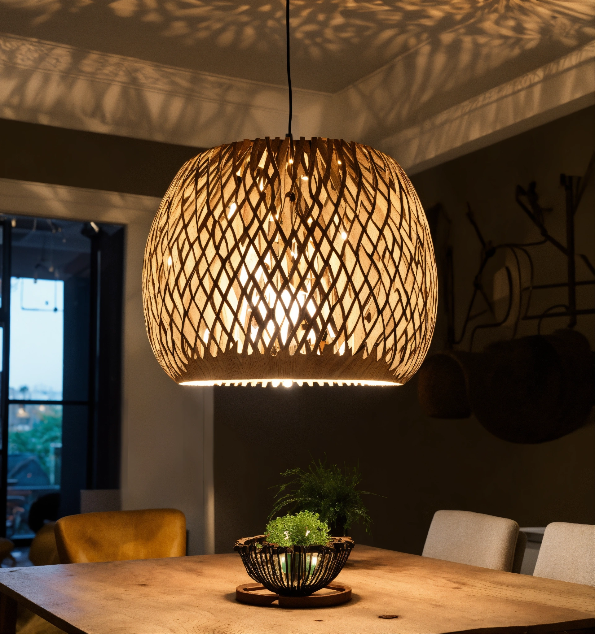 Lasercut store lamp/Wood chandelier / Handmade lamp / Lampshade / Plywood lamp /