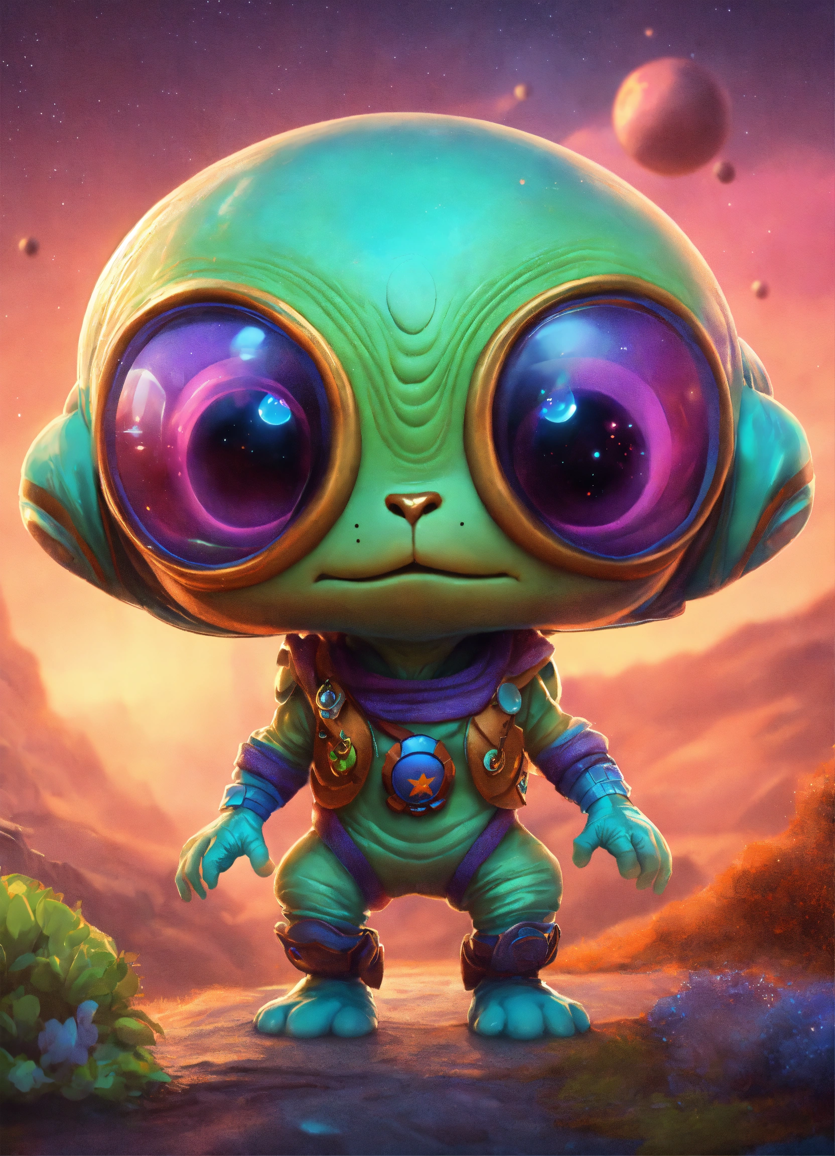Lexica - Cute and adorable cartoon alien, fantasy, dreamlike ...