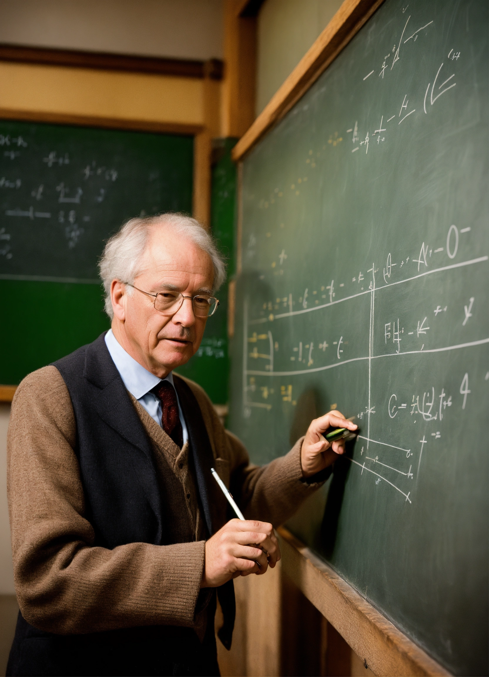 Lexica - Professor Hermann Weyl writing equations on the blackboard.