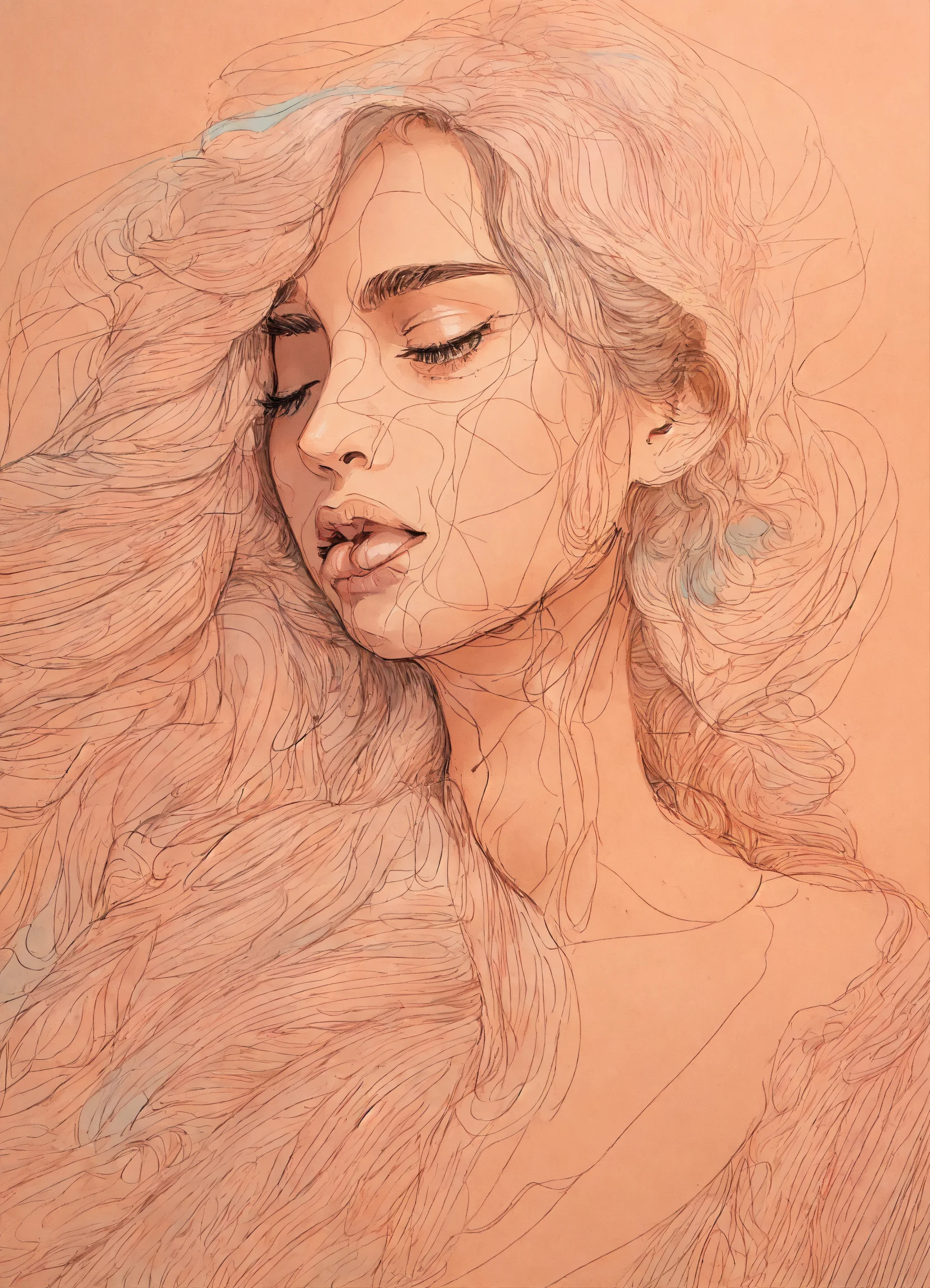 Lexica Continuous Line Drawings Of Women And Men With Pastel Colors