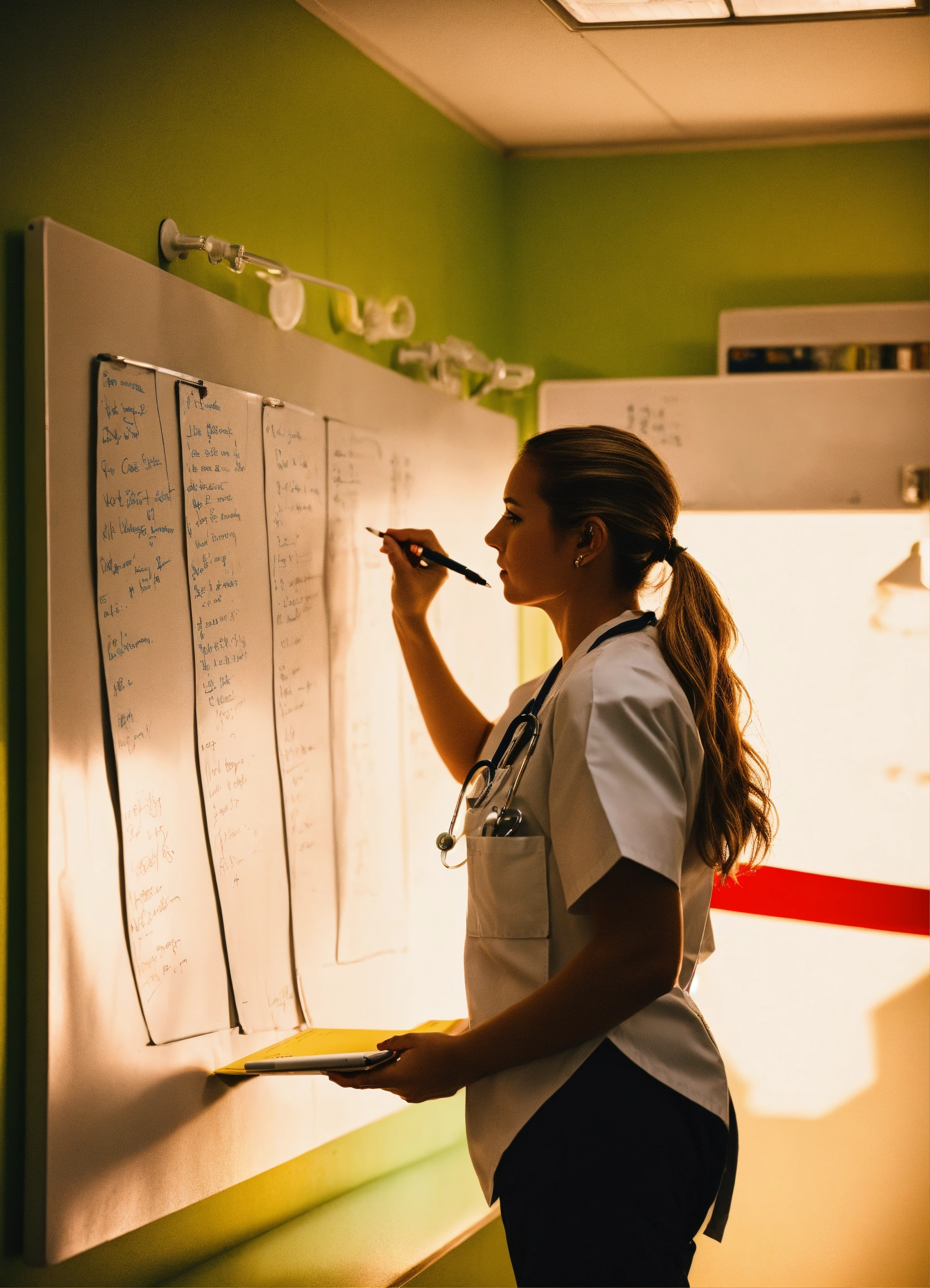 Lexica - Nurse writing on a small white board on the wall
