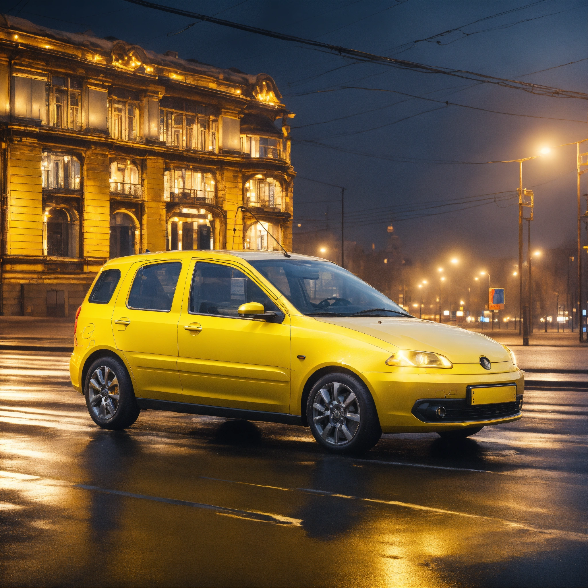 Lexica - A modern yellow car, the design of which contains elements ...