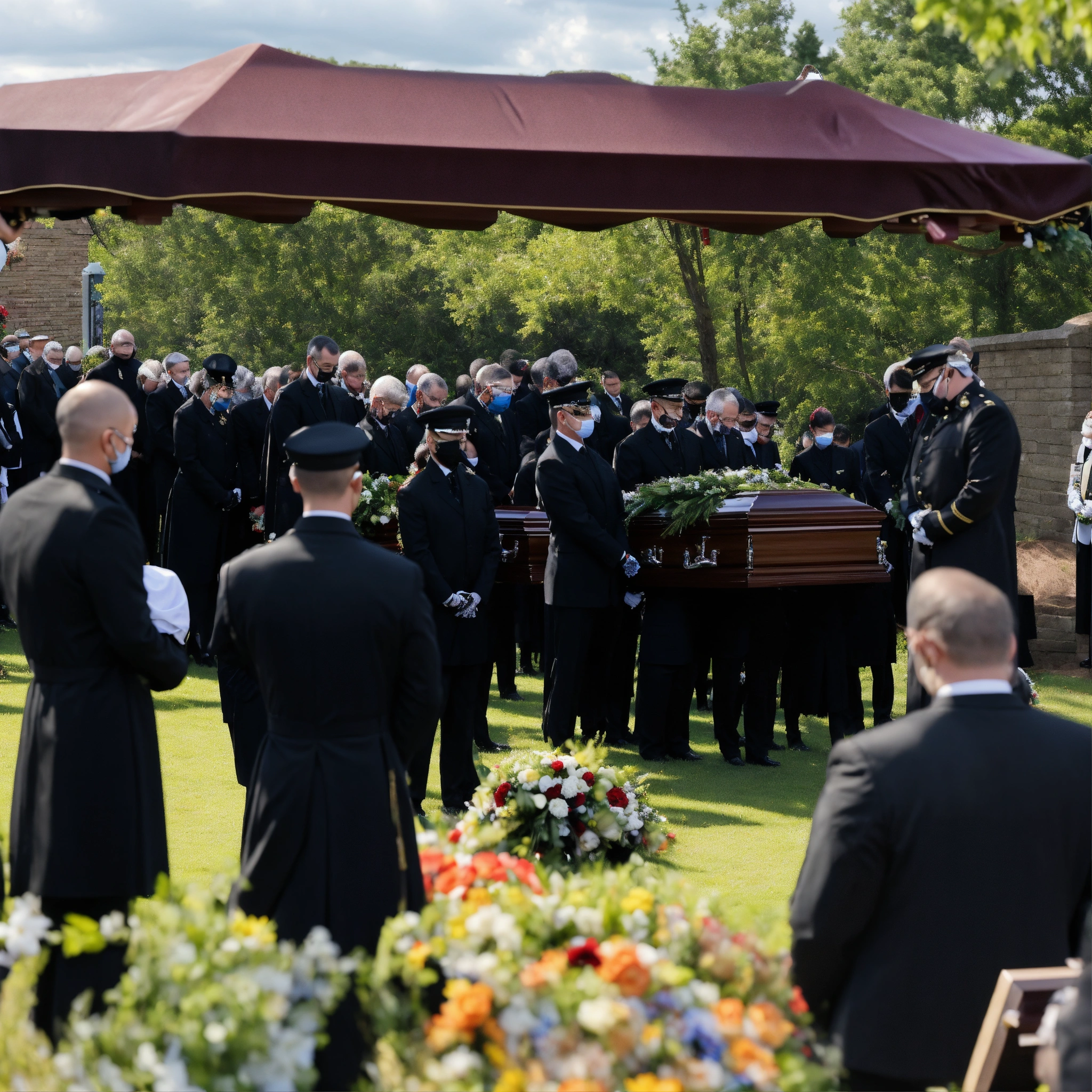 Lexica - A photo of a funeral service. The funeral is being held ...