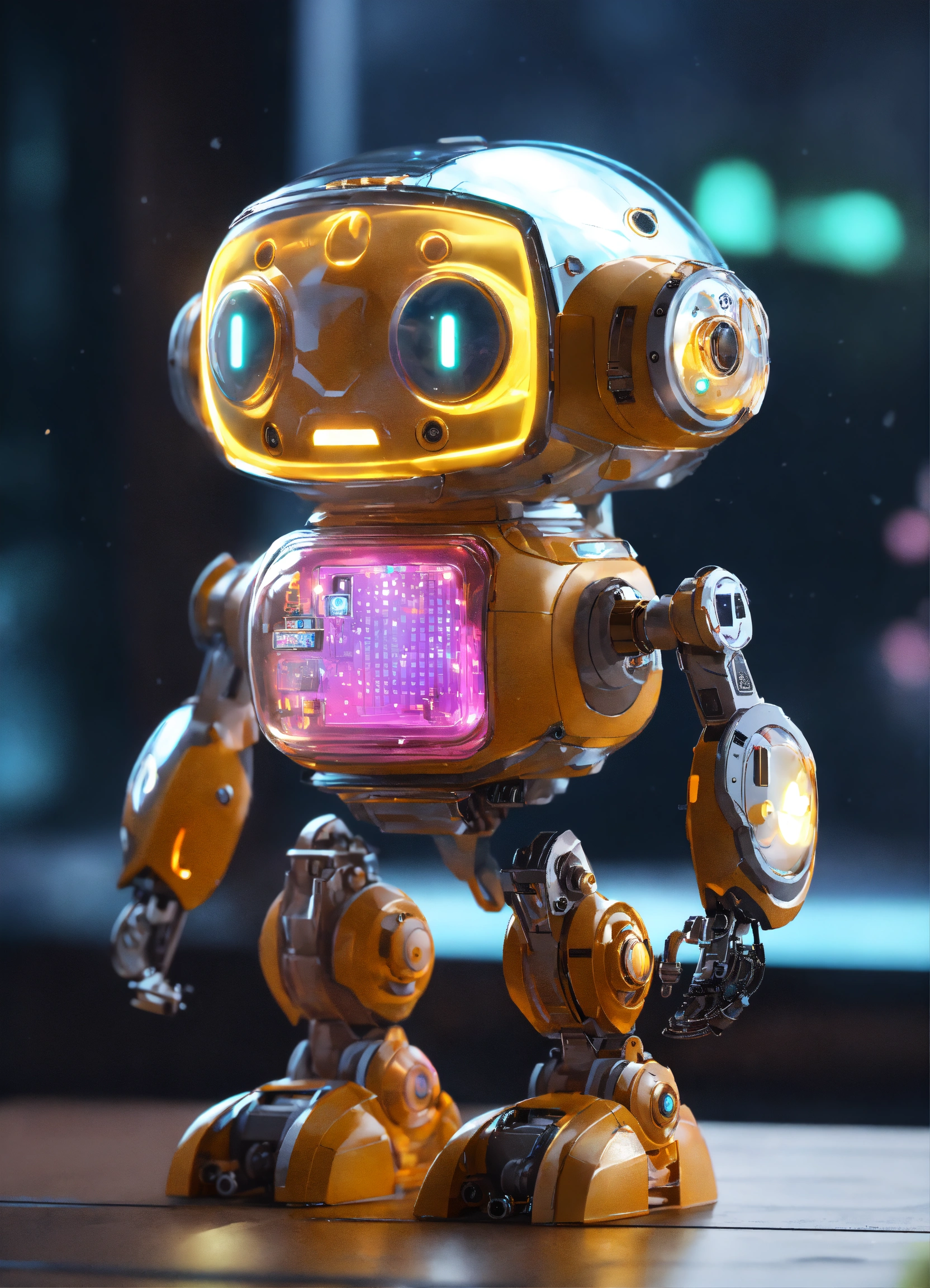 Lexica - Cute aesthetic, a (tiny cute translucent polycarbonate robot ...