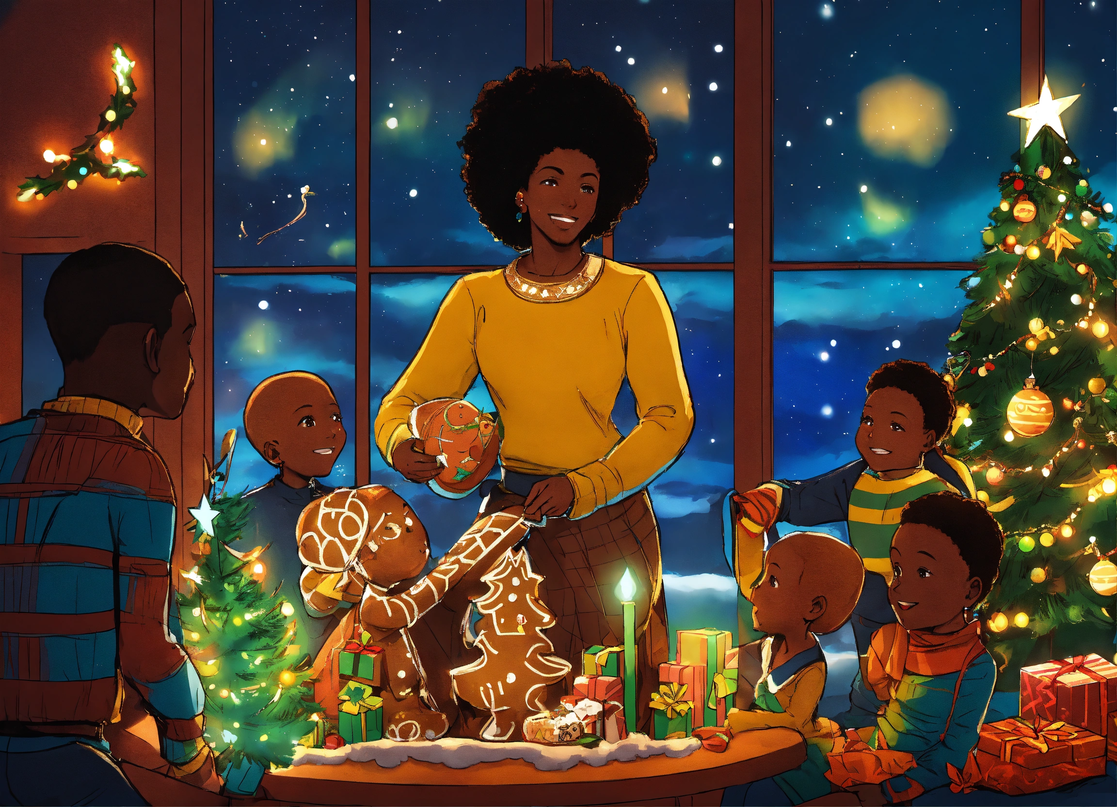 Lexica - Northern Lights. it’s Christmas time. Afrocentric. Gingerbread ...