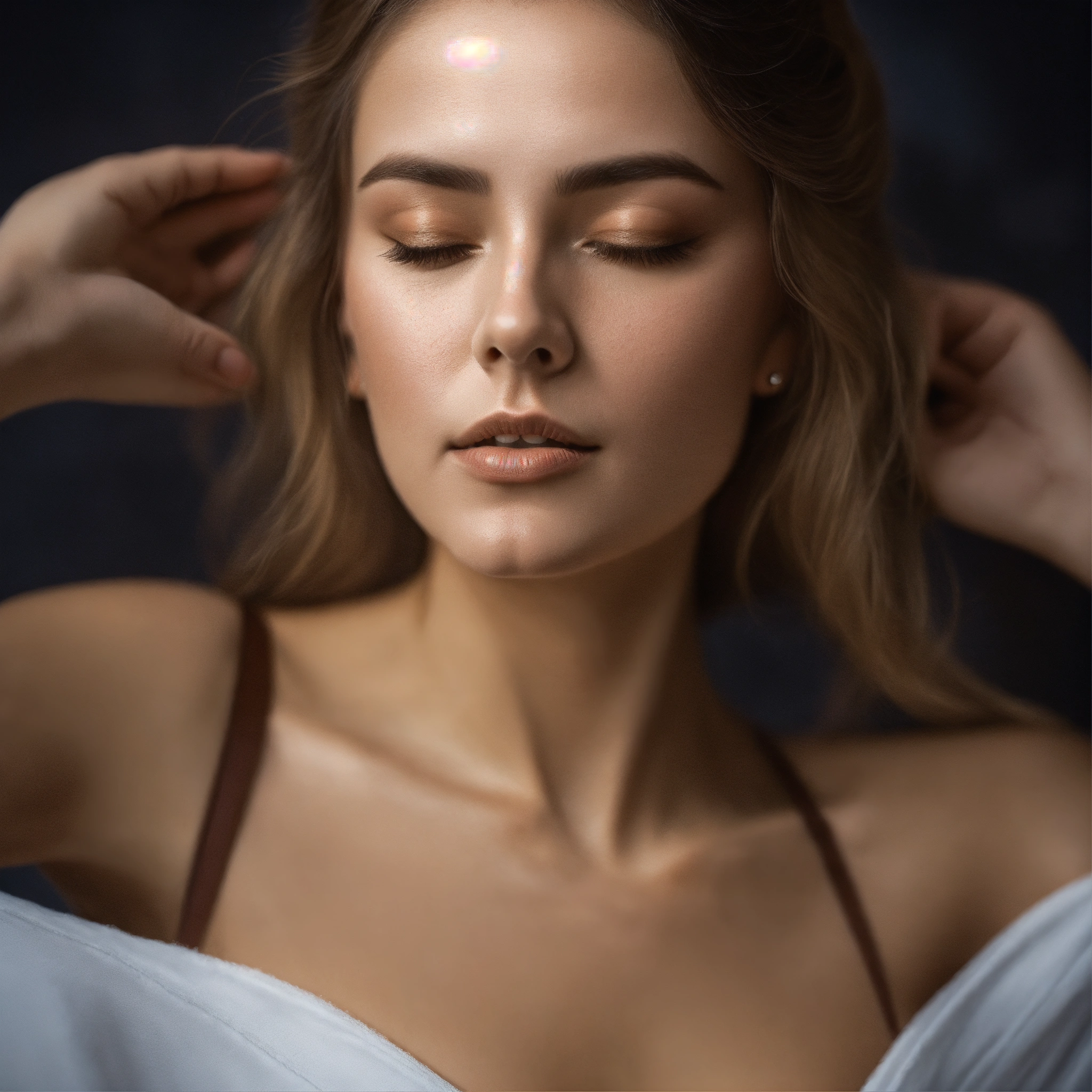 Lexica - Distinta signora che si spalma la crema sul viso con calma ...