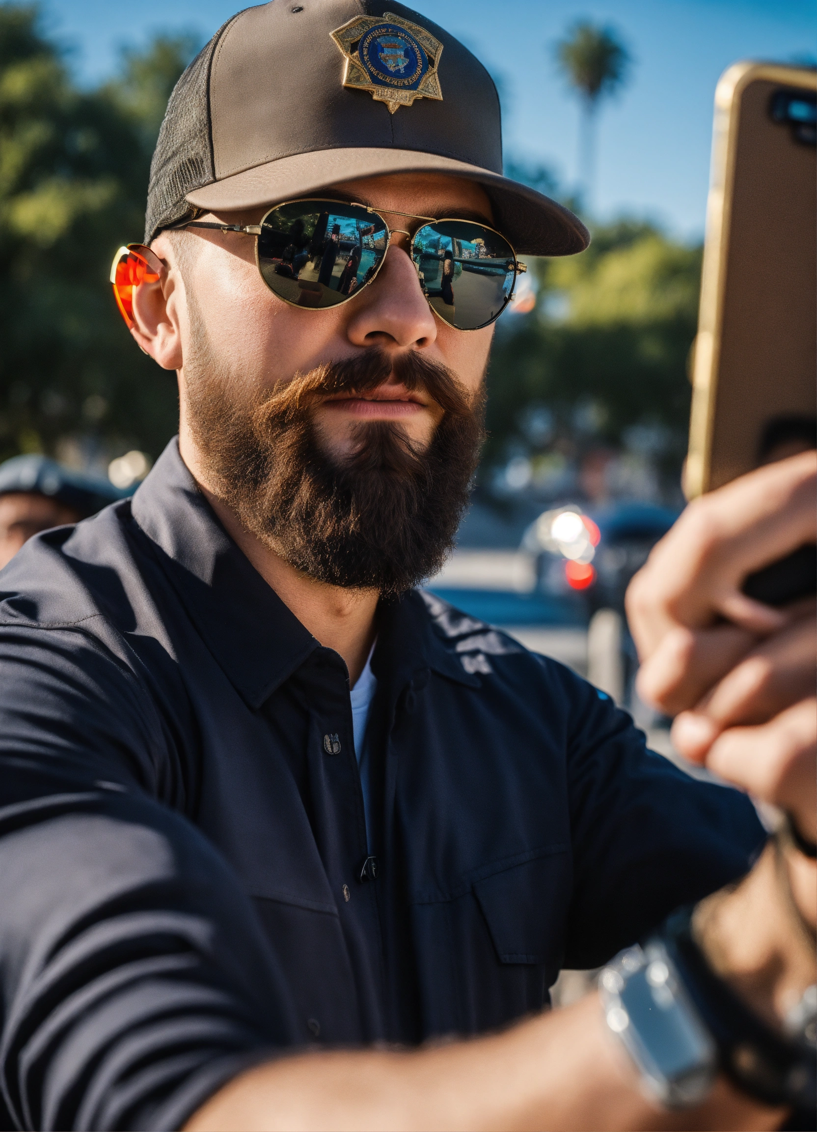 Lexica - Fbi agent with a short beard wearing and fbi hat with ...