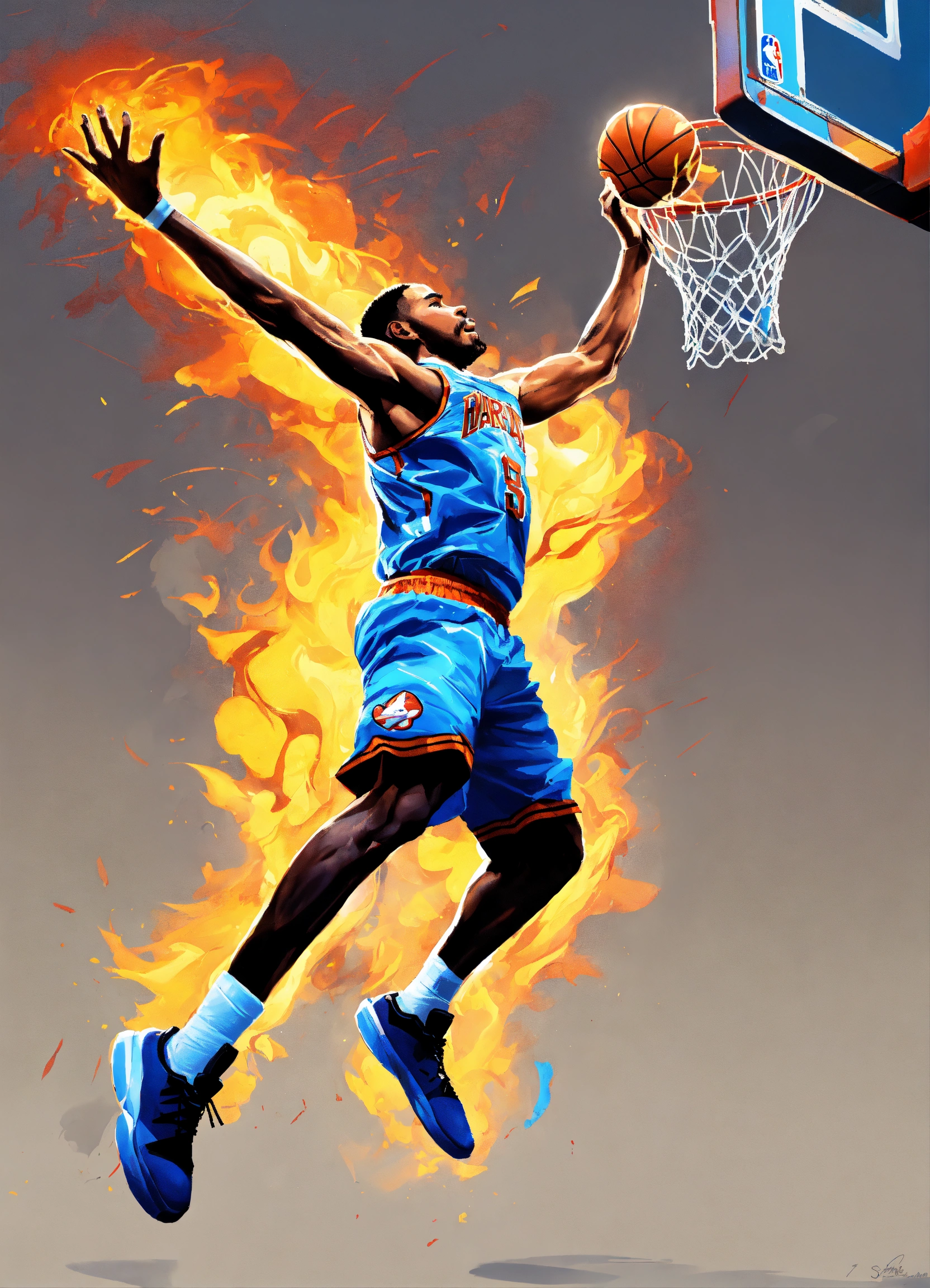 Lexica - WHITE BACKGROUND, side view of a caricatur basketball player ...