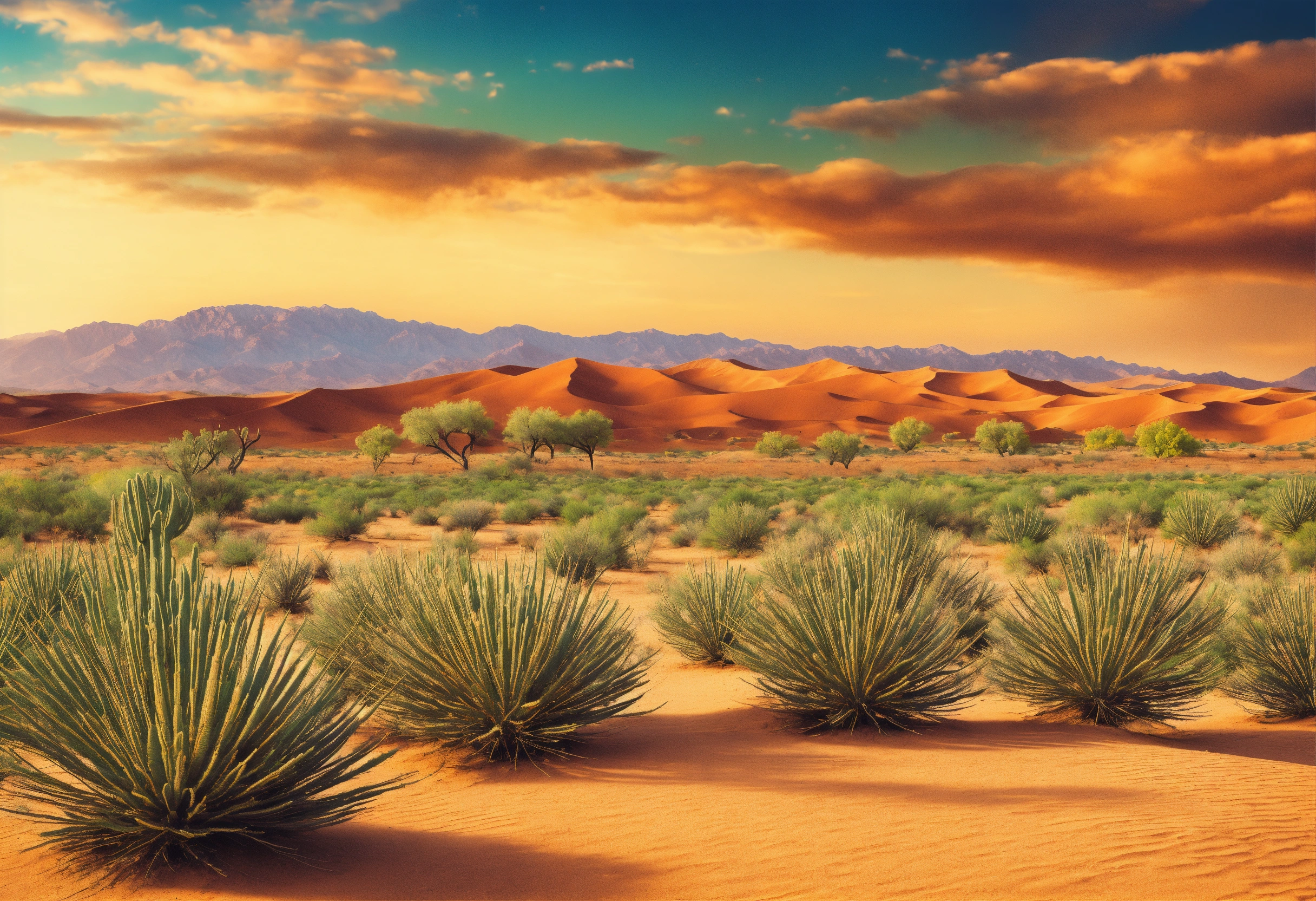 Lexica - A desert background in the spring season