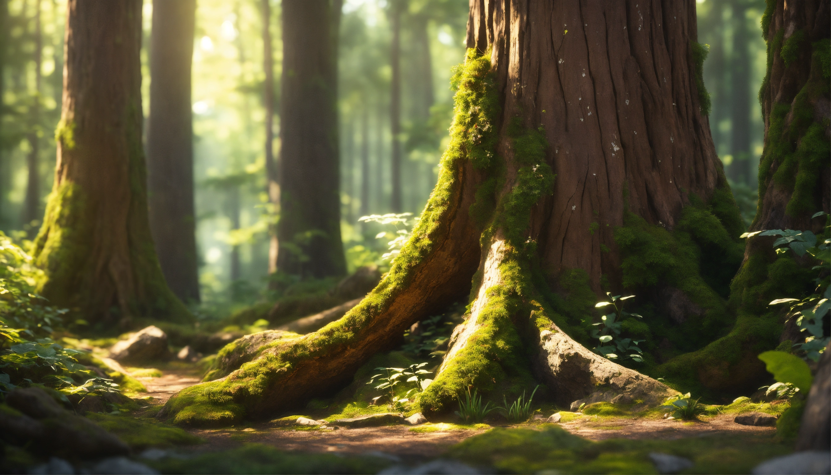 Lexica - Tree trunk in the style soft render AI Art, nestled within a ...