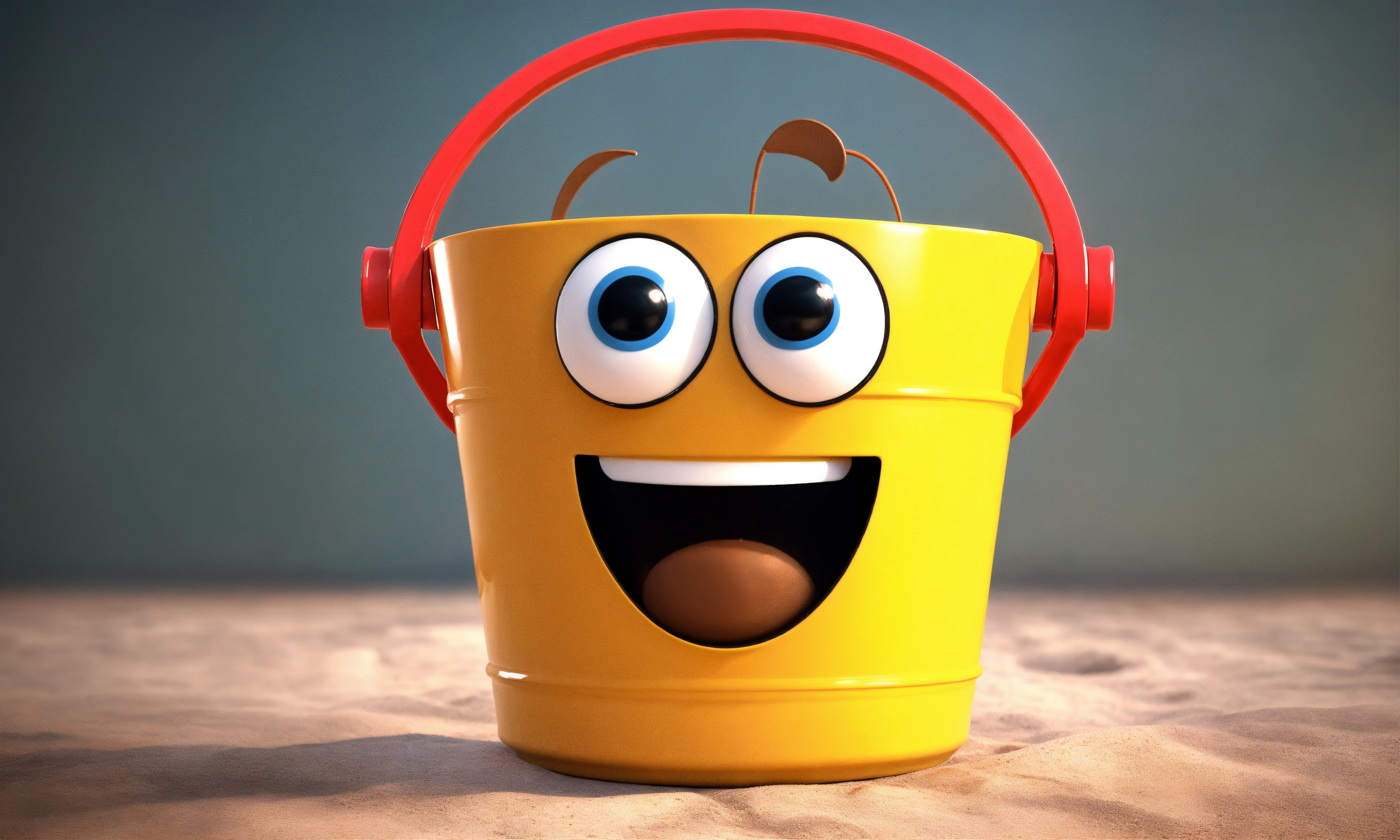Lexica - Bucket character is a portrait with arms and legs and a ...