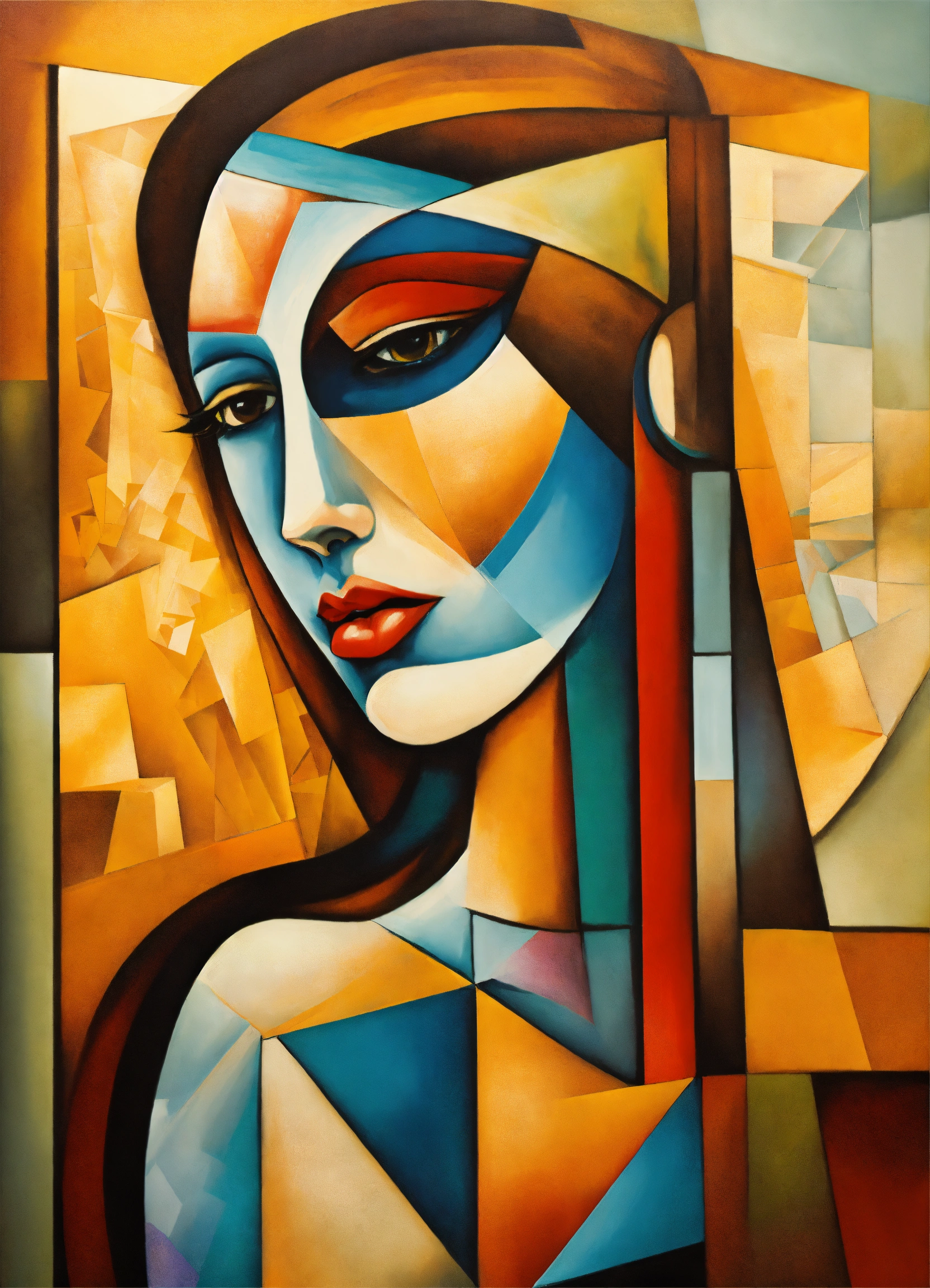 Lexica - Abstract composition of woman cubist art in high resolution