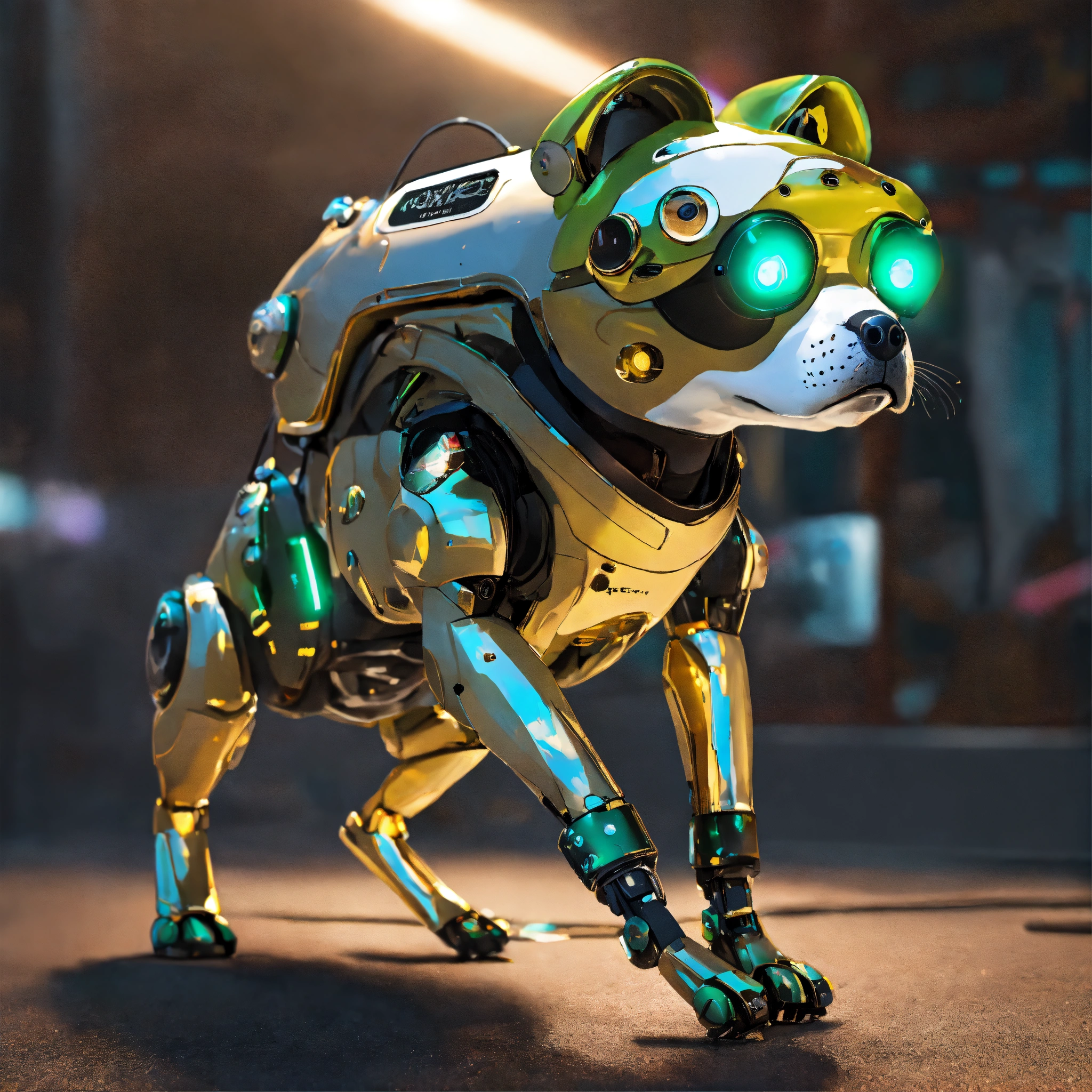 Lexica - Frog dog inu immaculate full body cyberpunk style robot with ...