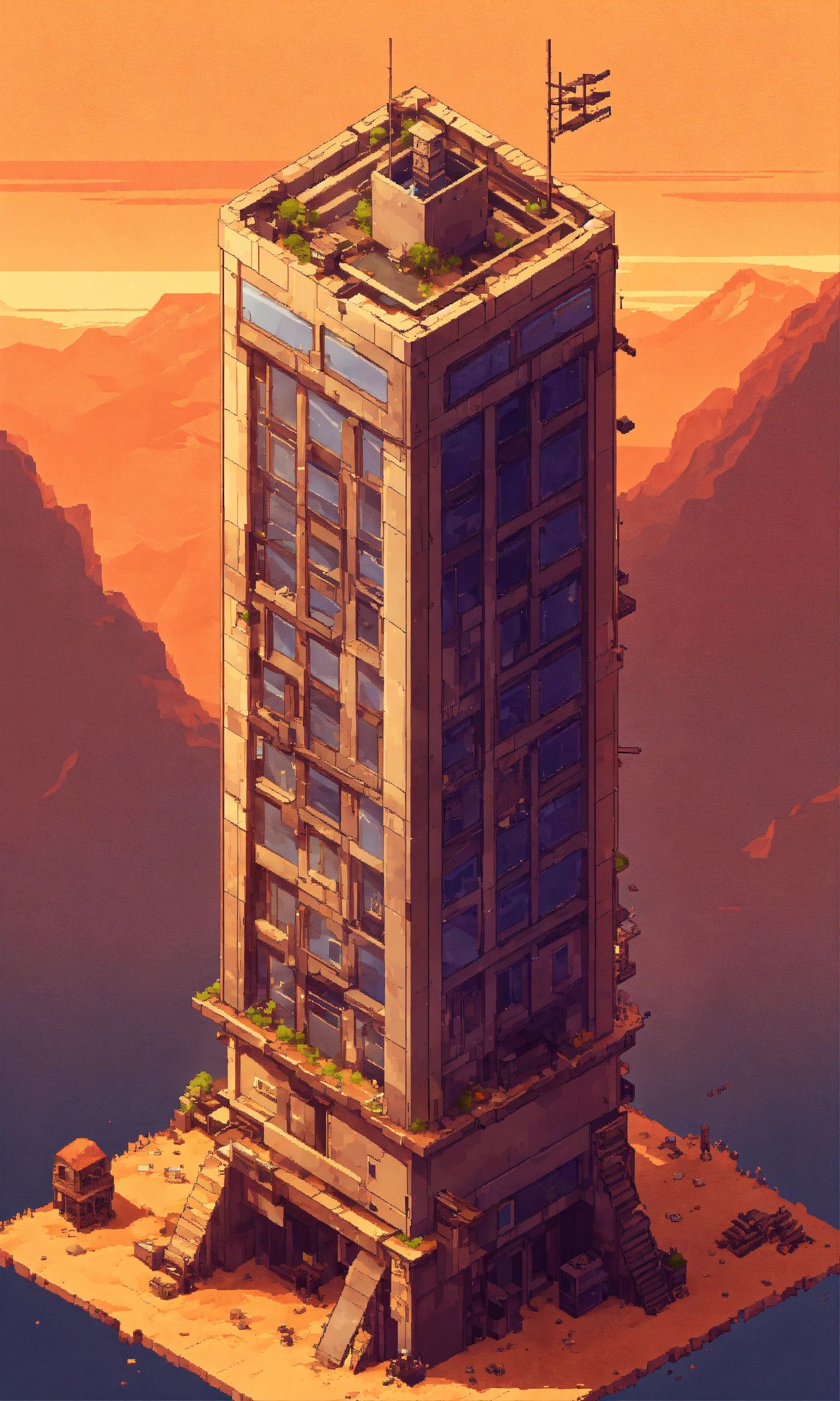 Lexica - Short, Plain, Level one Lone tower of a badly constructed post ...
