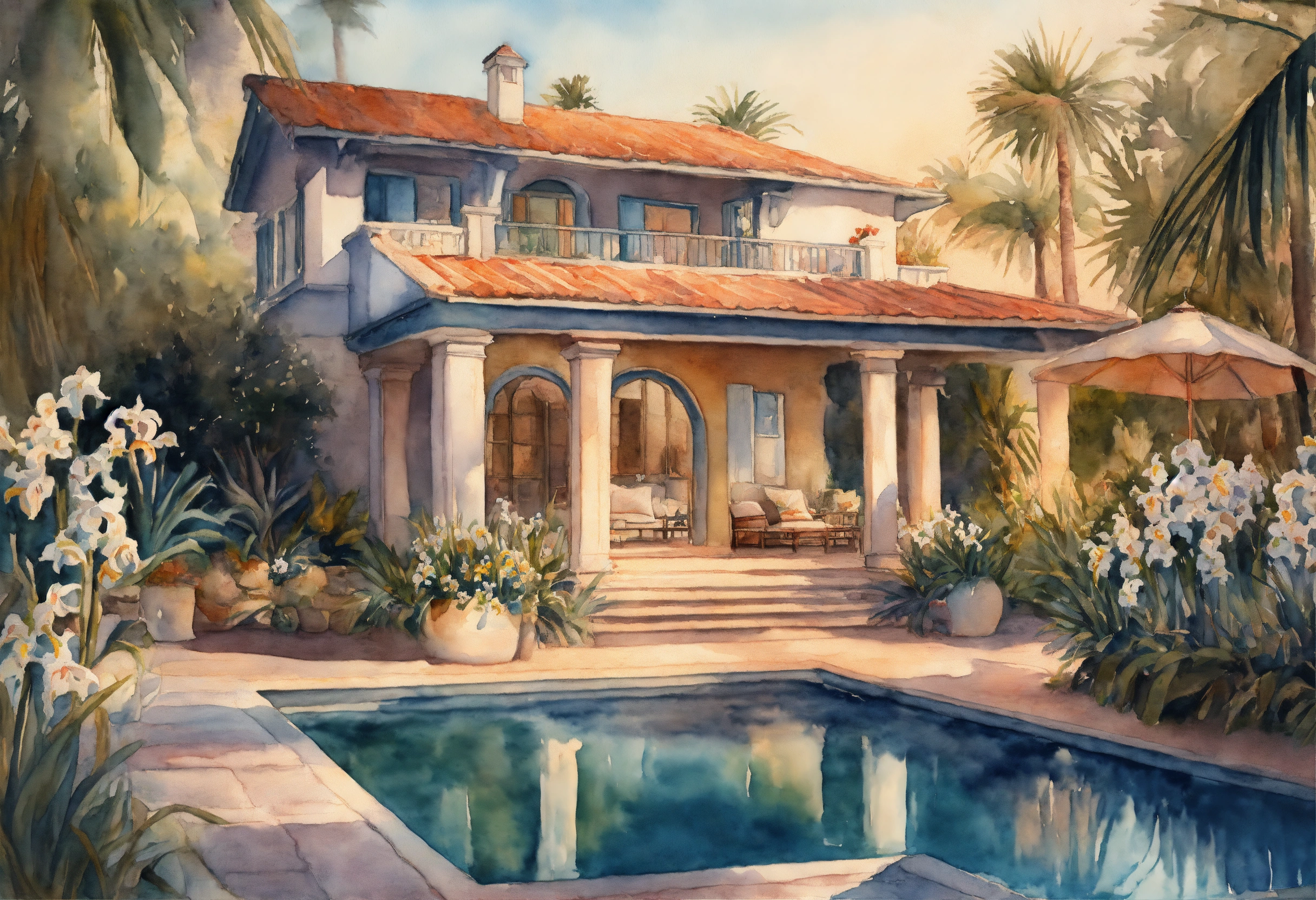 Lexica - Watercolour painting, pastel colours, warm light, intricate ...