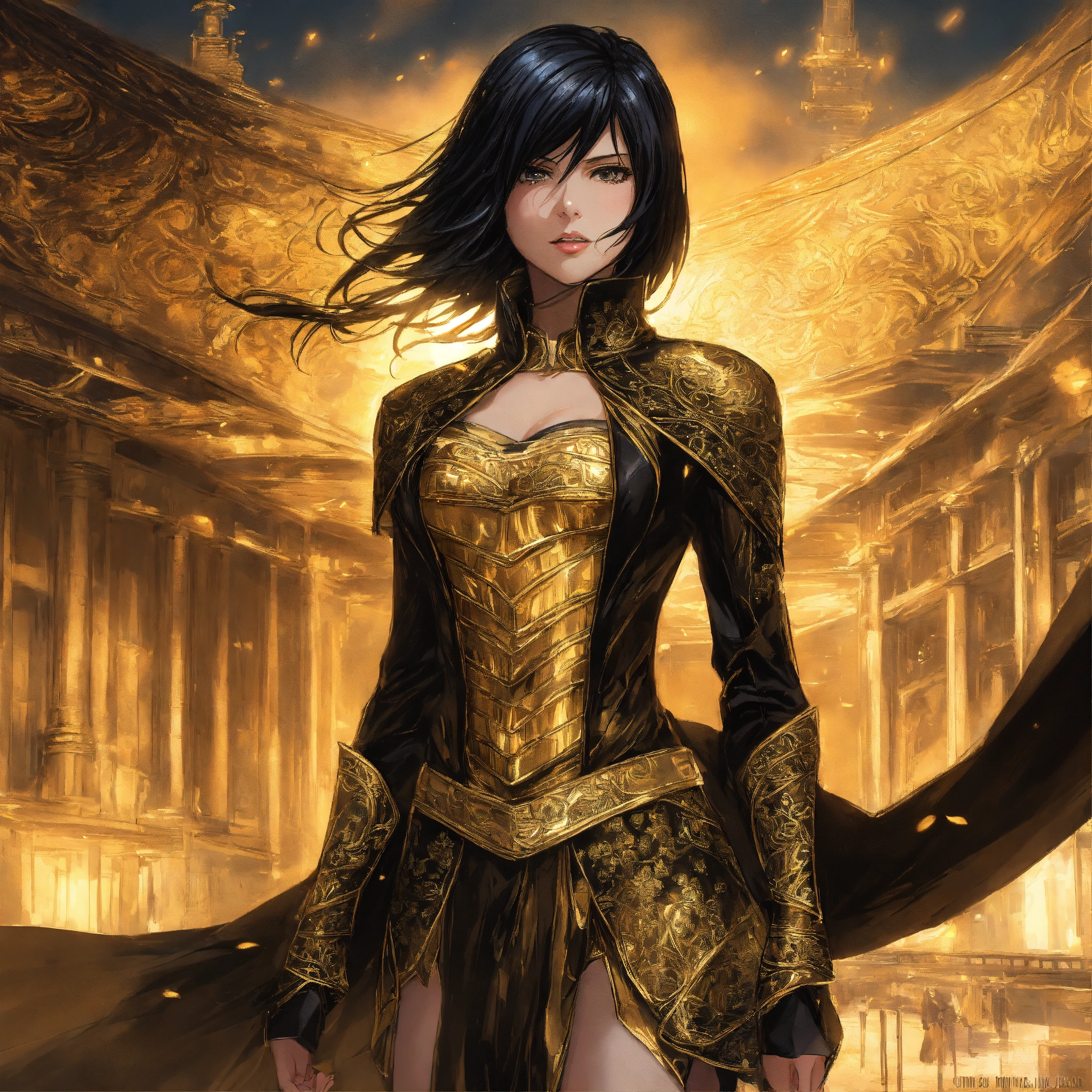 Lexica - Mikasa Ackerman in a detailed, intricate gold and black