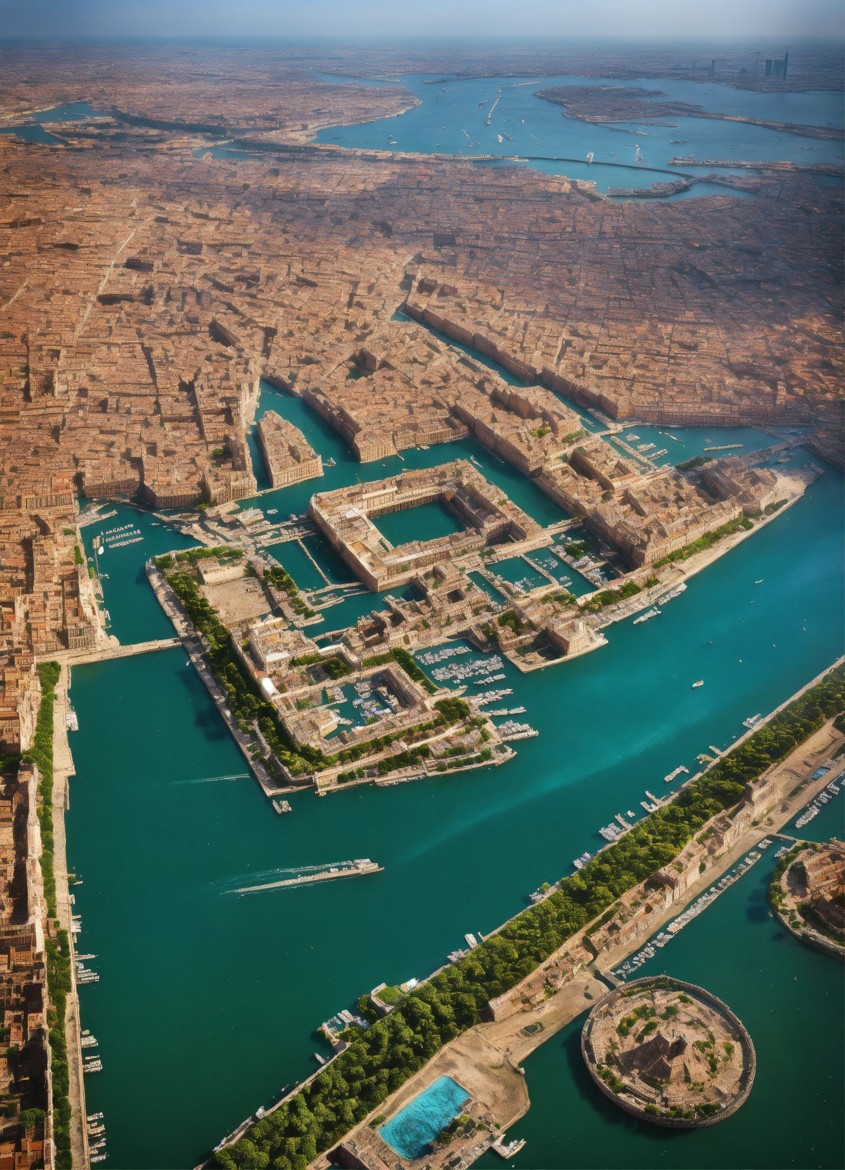 Lexica - City surrounded by a large ring of water along the outside of ...