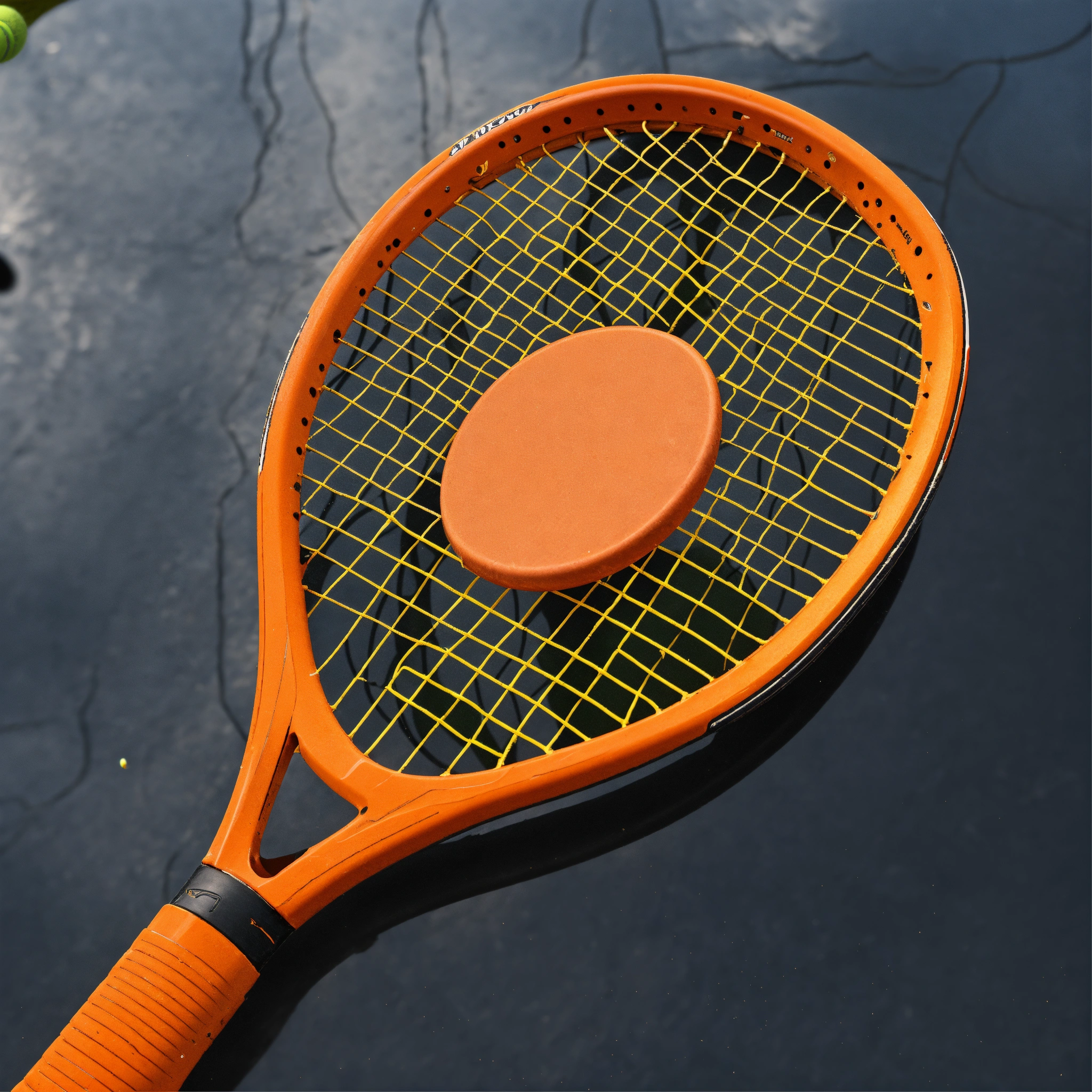 Lexica - Orange broken futuristic tennis racket