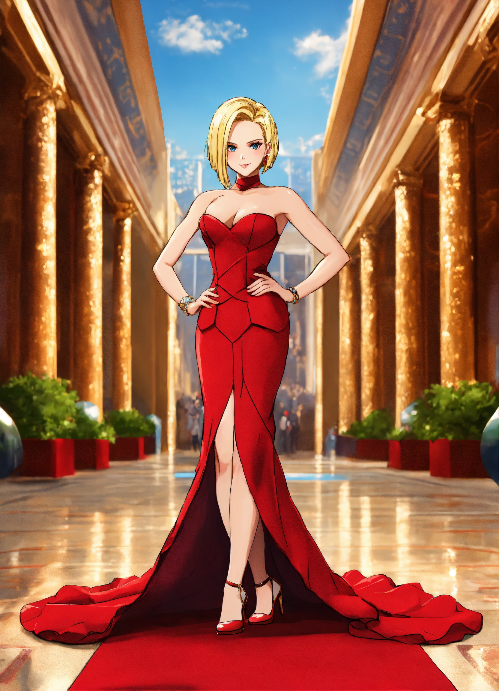android 18 red dress Android 18 in Red Dress at Sunset House