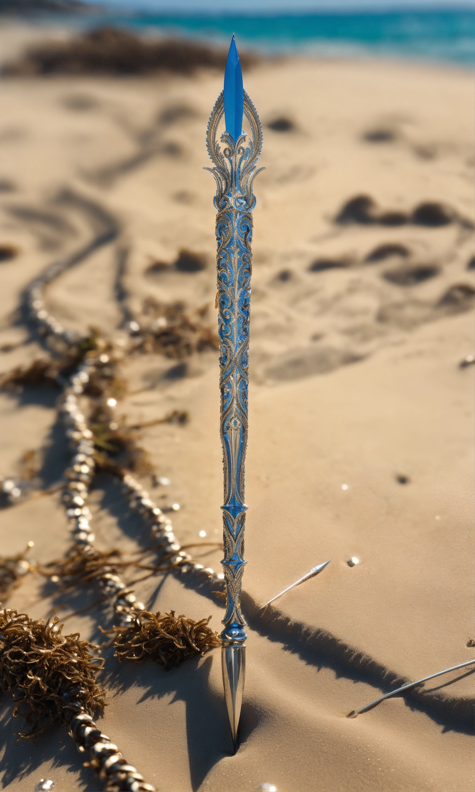 Lexica - 8k, picture of a narrow and delicate toothed spear with sharp ...
