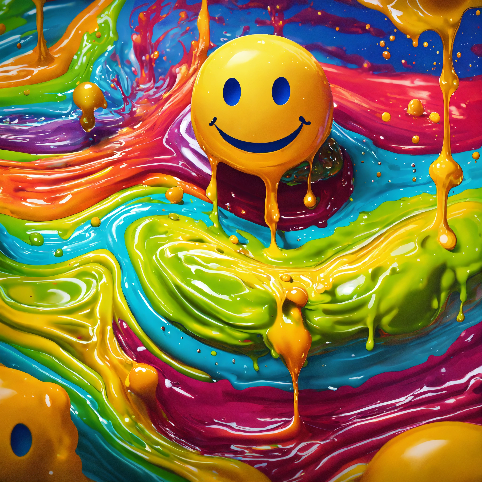 Lexica - Splash art, a quirky liquid portrait of a smileynt , splash ...