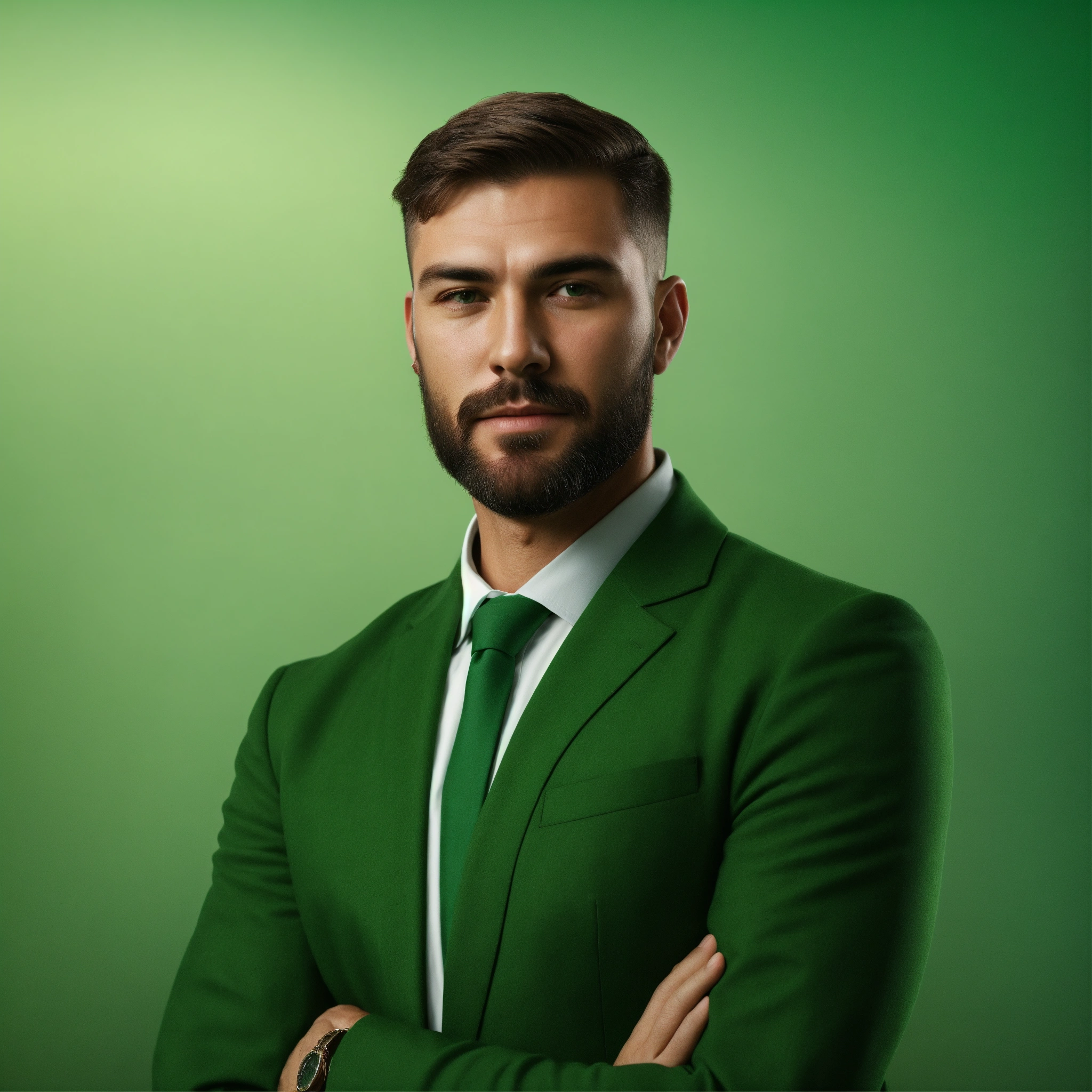 lexica-nice-man-realistic-man-on-a-solid-green-background