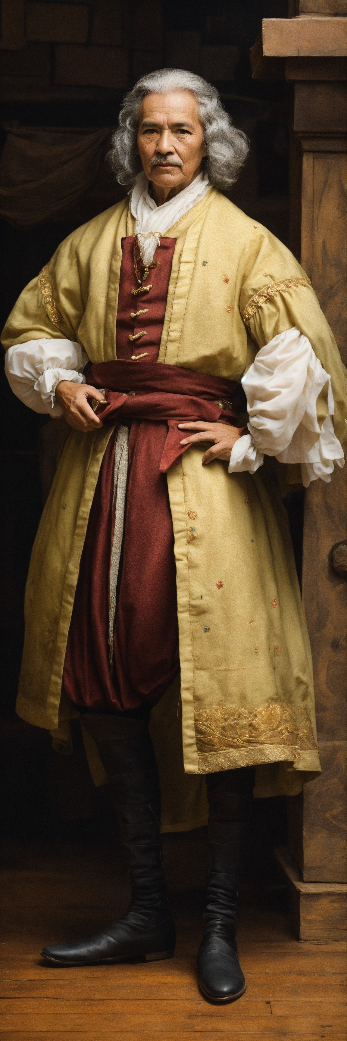 Lexica - A 50 year old artisan in 1600s costume, a little graying hair ...
