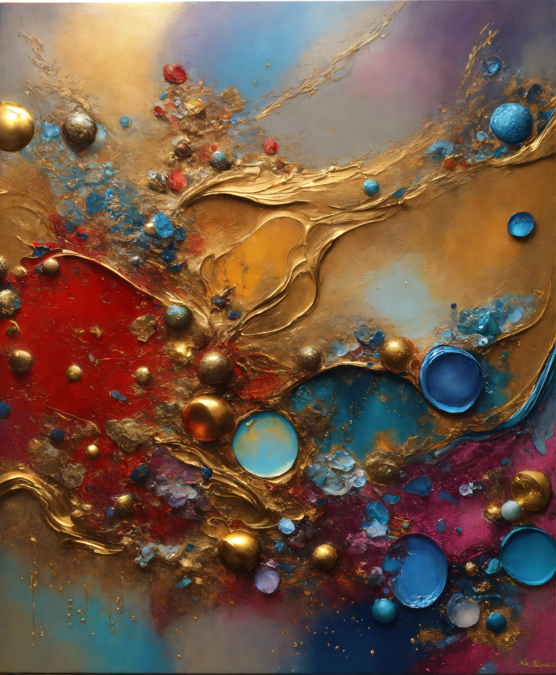 Lexica - Colorful abstract painting oil and water complex complicated ...