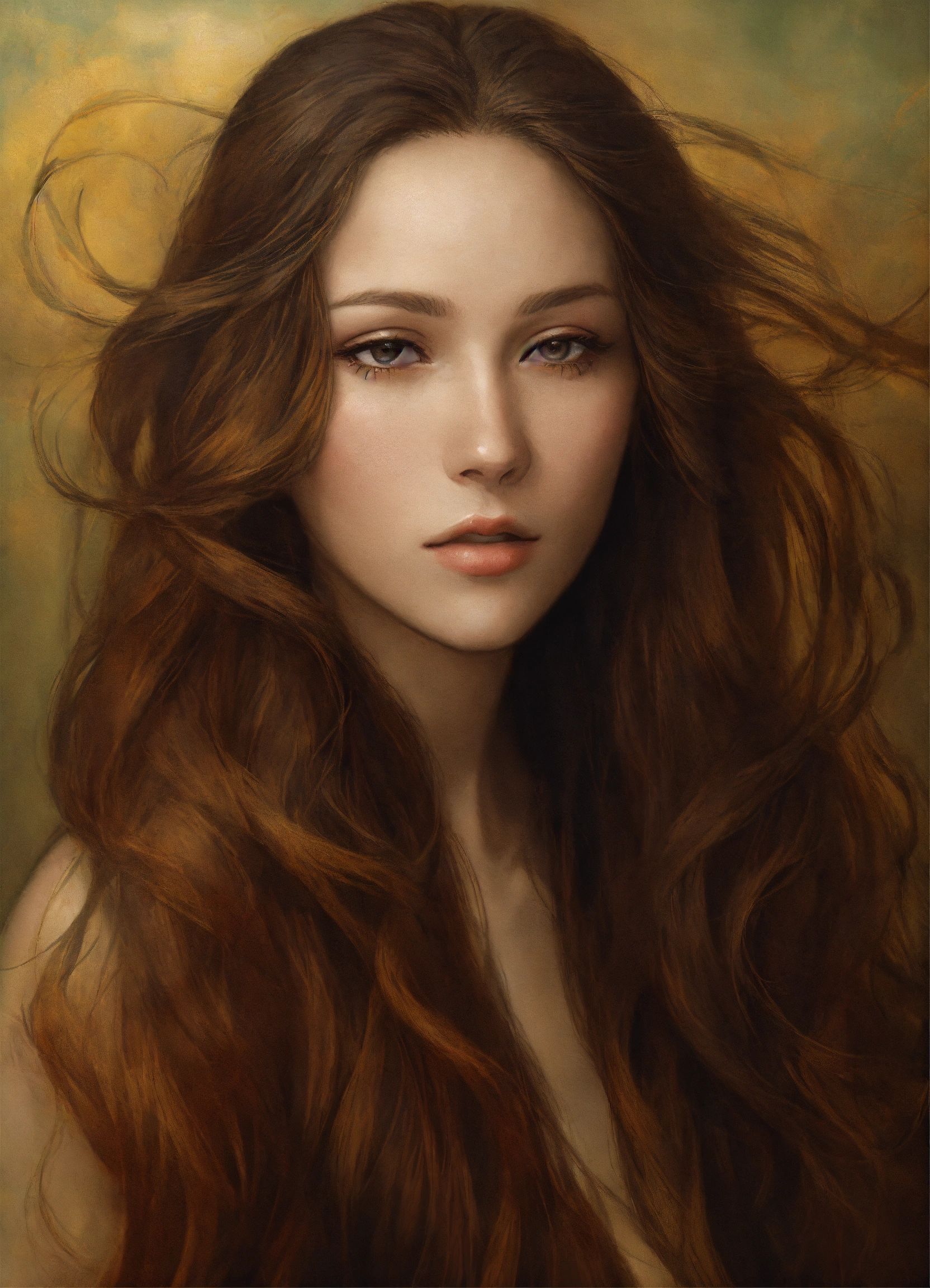 Lexica - A portrait of a woman with long flowing hair