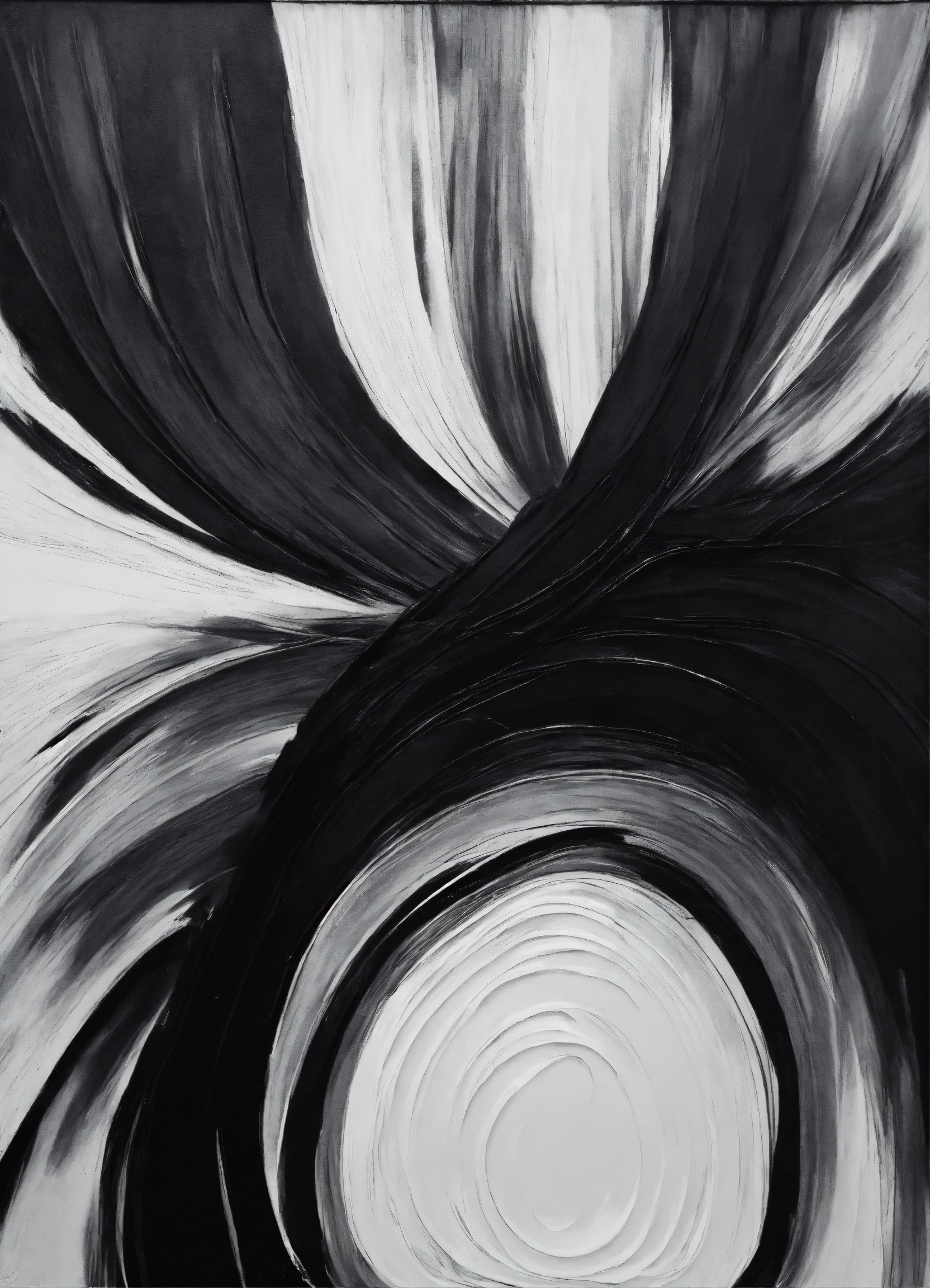 Lexica - Black and white abstract art brush strokes painting joan mieo