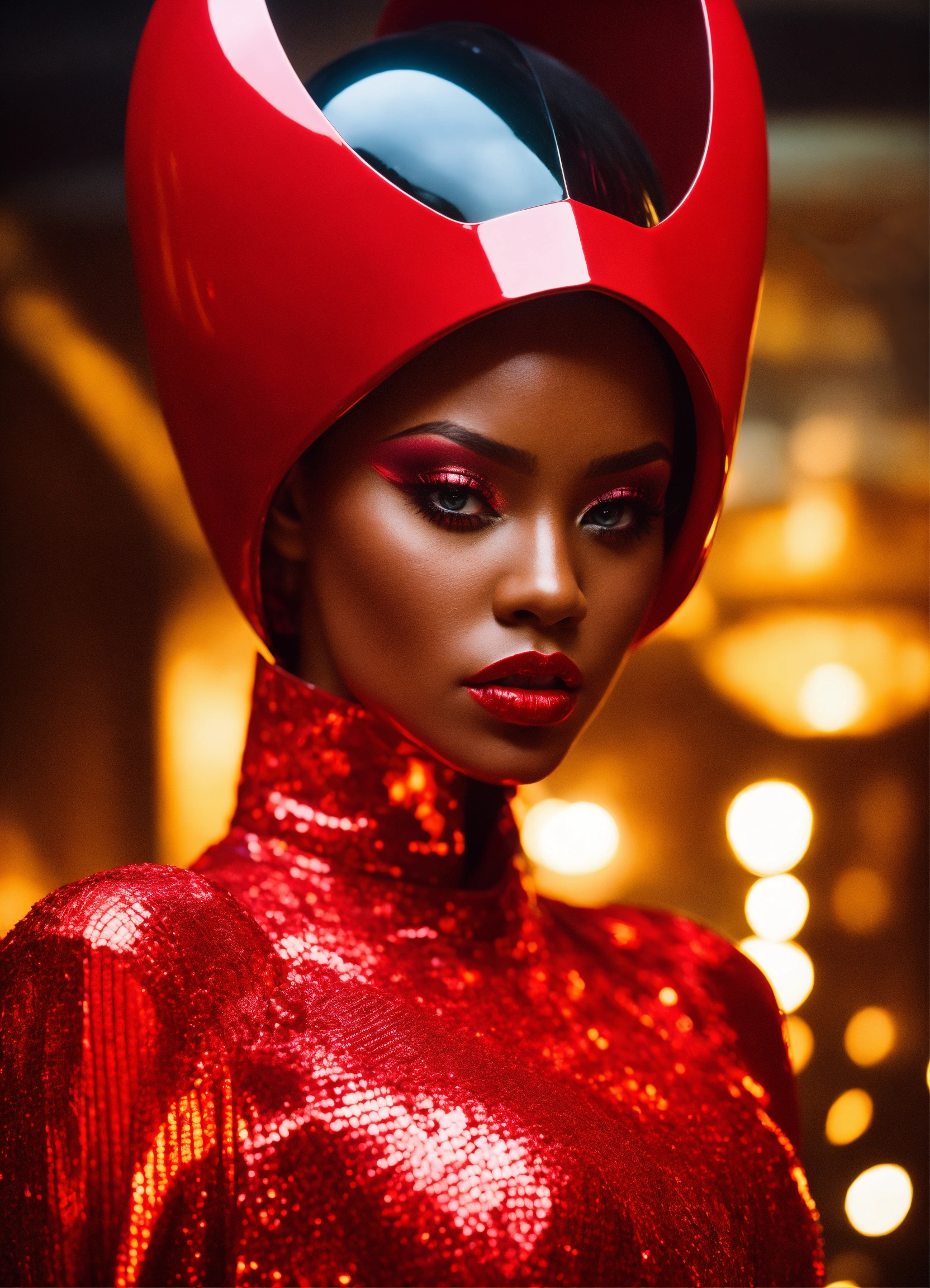Lexica - A beautiful redhead size 9 black female pop artist all red ...