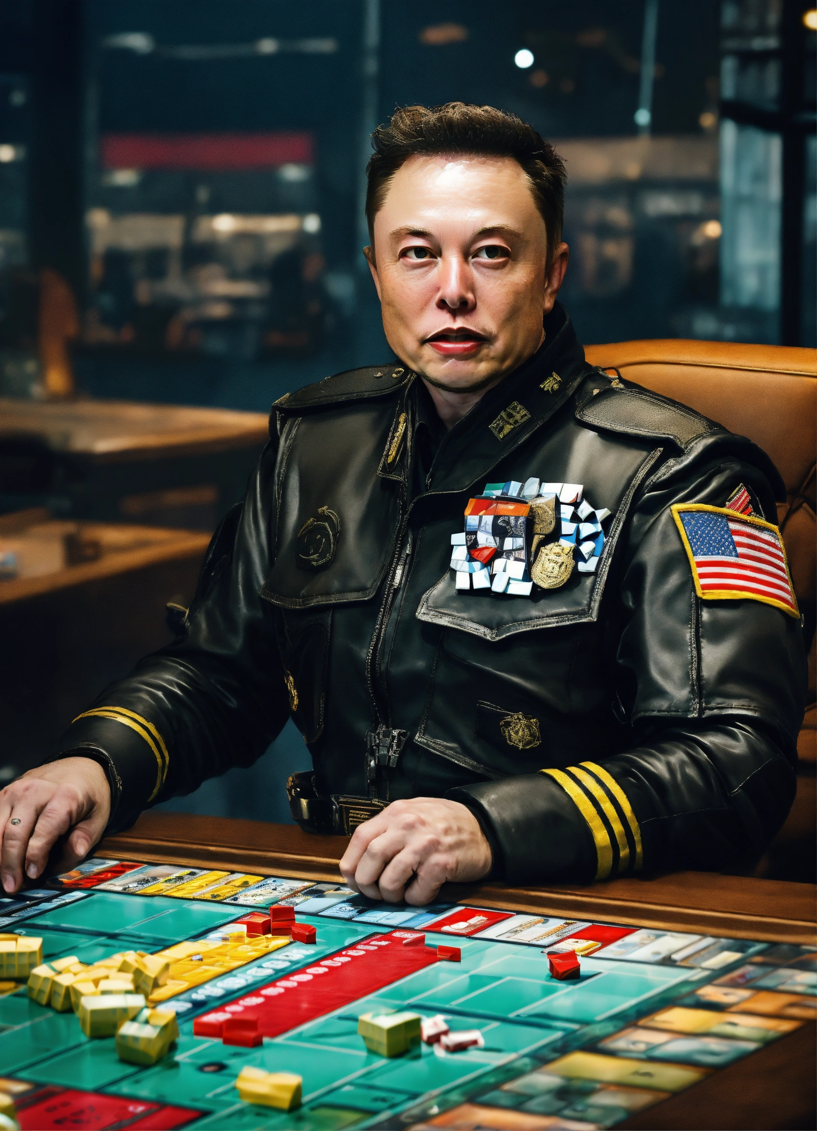 Lexica Photo realism elon musk with bullet proof vest on and military