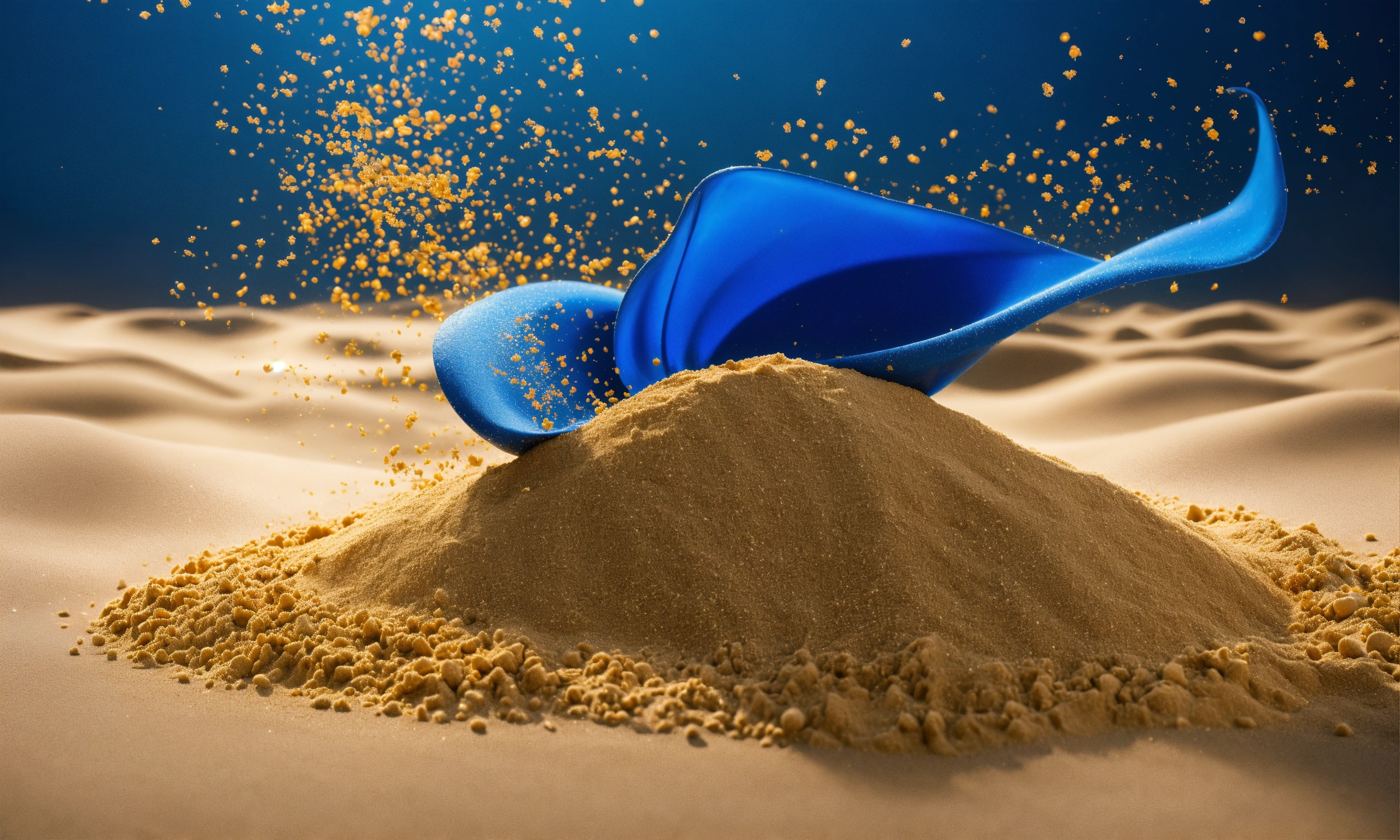 Lexica - Blue and gold flying sand gracefully combine, hi-res image ...