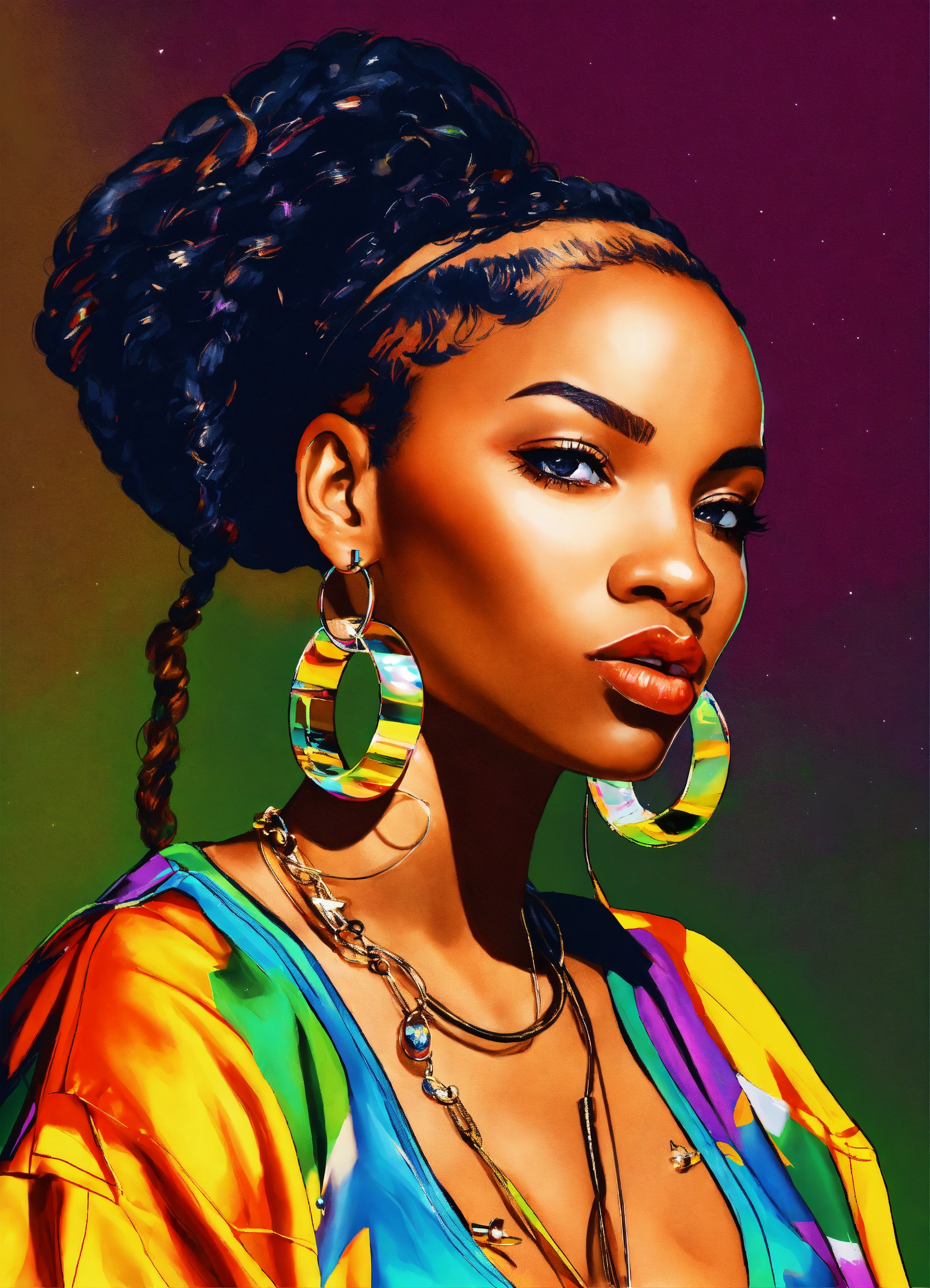 Lexica - Late 90s, african american female rapper, hoop earings ...