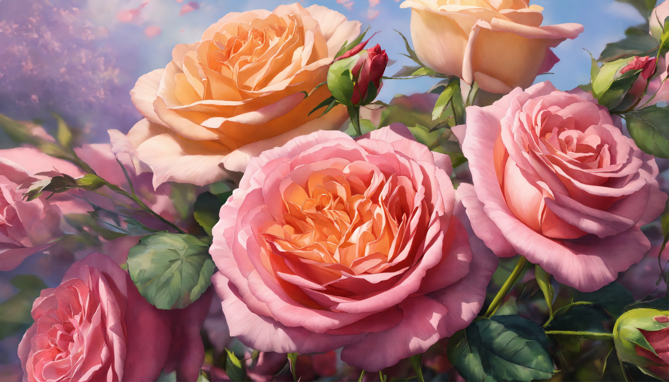 Lexica - Hyper-realistic digital art illustration of majestic roses in ...