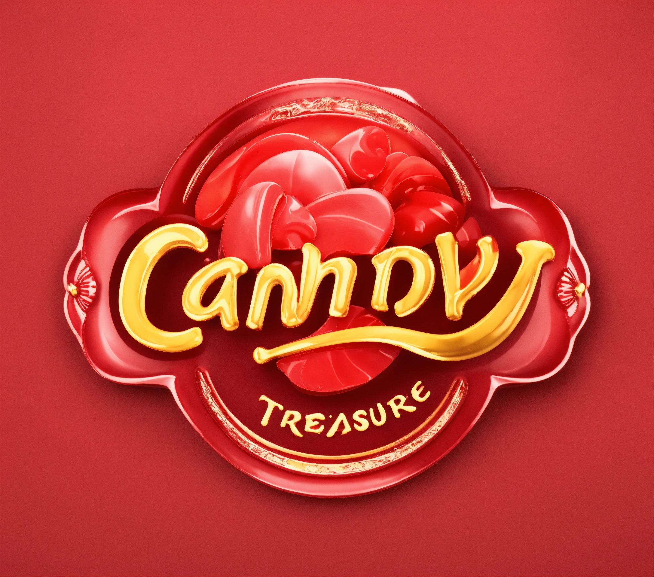 Lexica - CANDYTREASURE candy logo color red shape warping candy