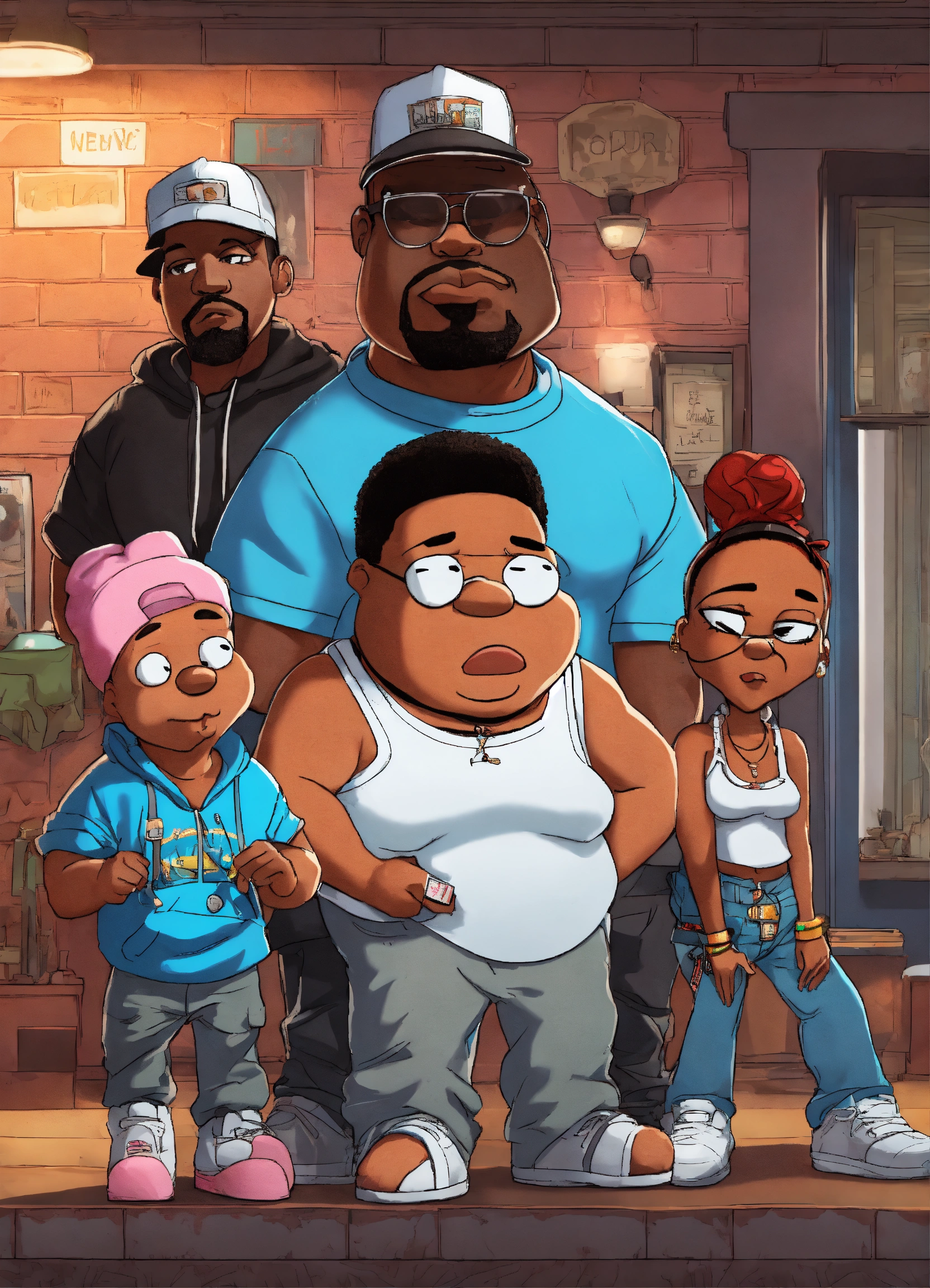 Lexica - Hip hop art style black Family Guy full body