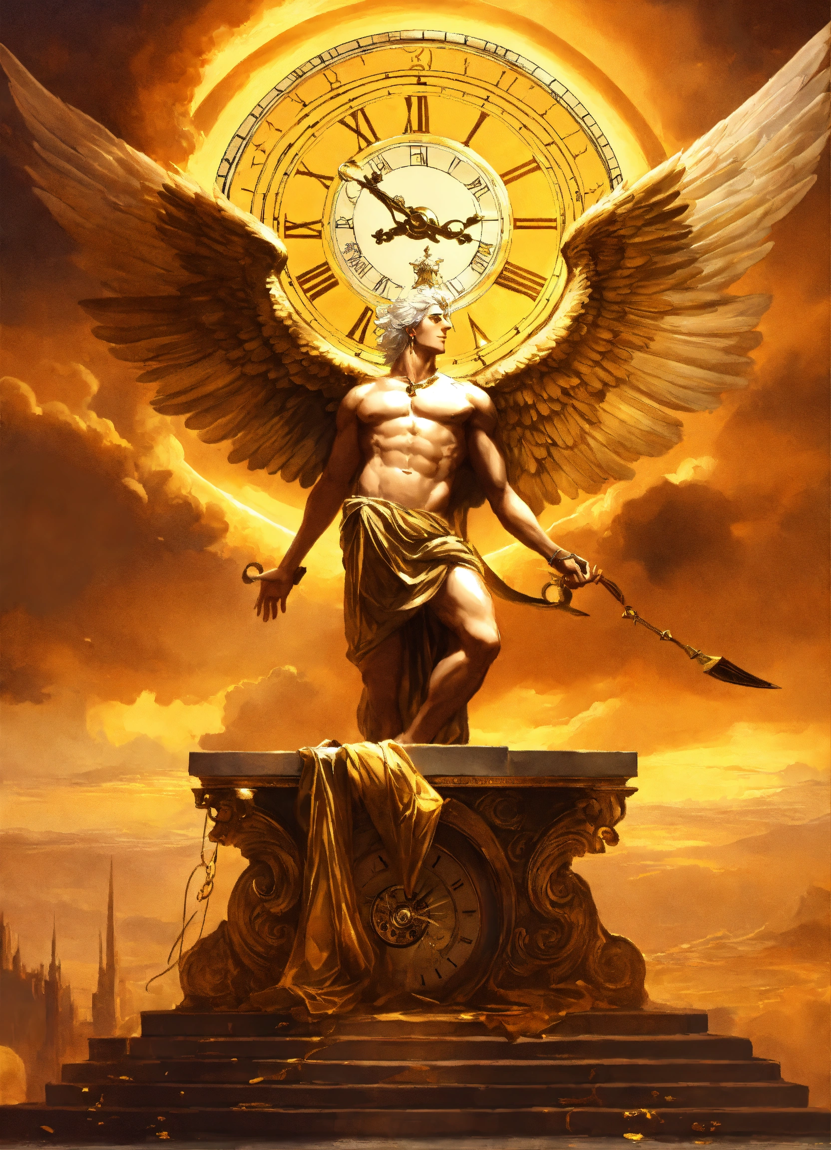 Lexica - Hermes the winged god bows and honors in front Cronos the very ...