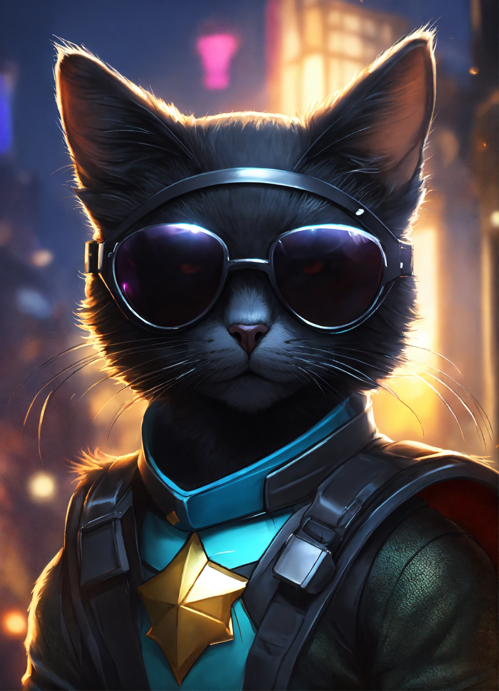 Lexica - Full-bodied portrait, cute and adorable cartoon black cat ...
