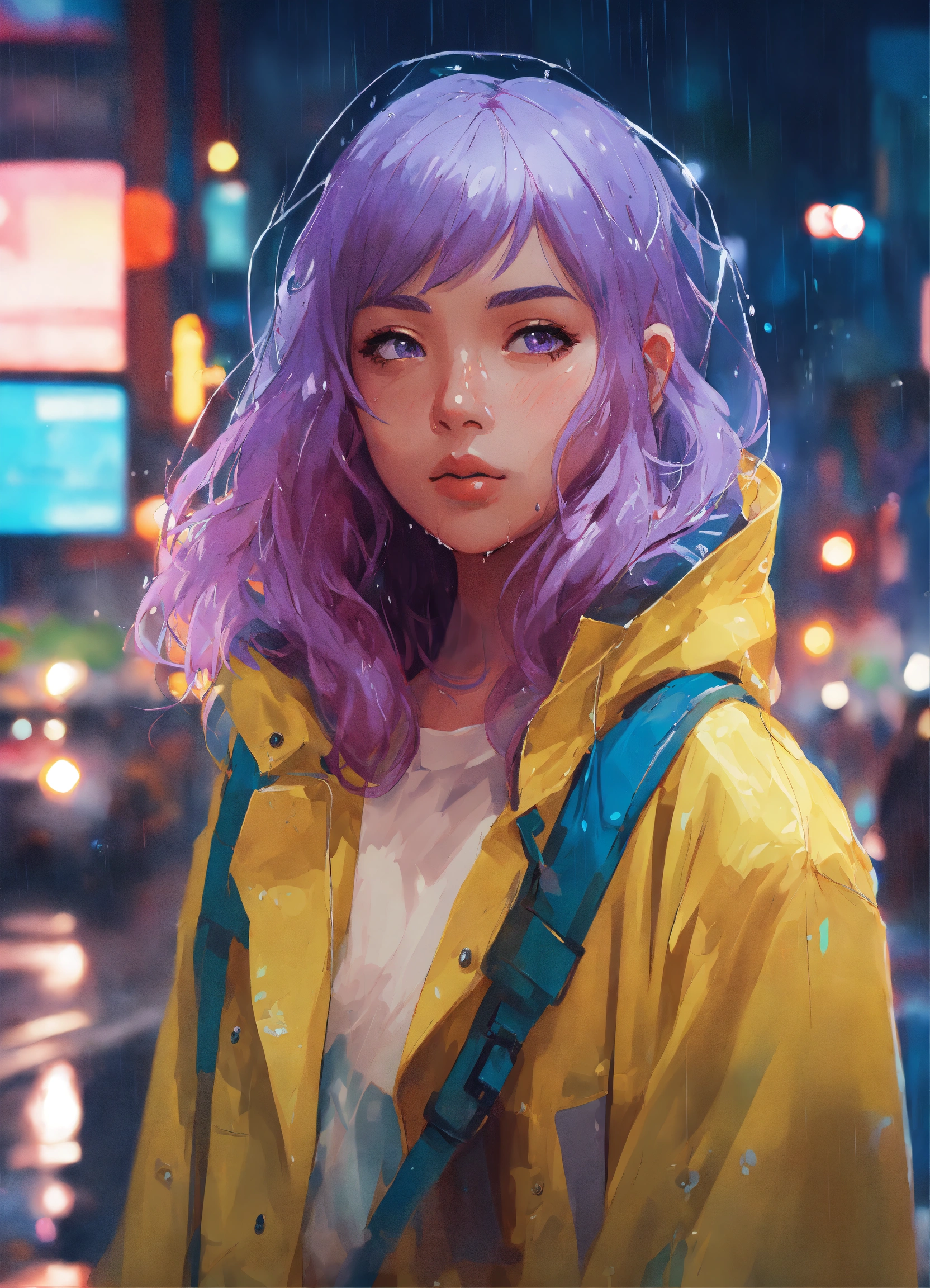 Lexica - 8k photo portrait of a stunning woman with violet hair in a ...
