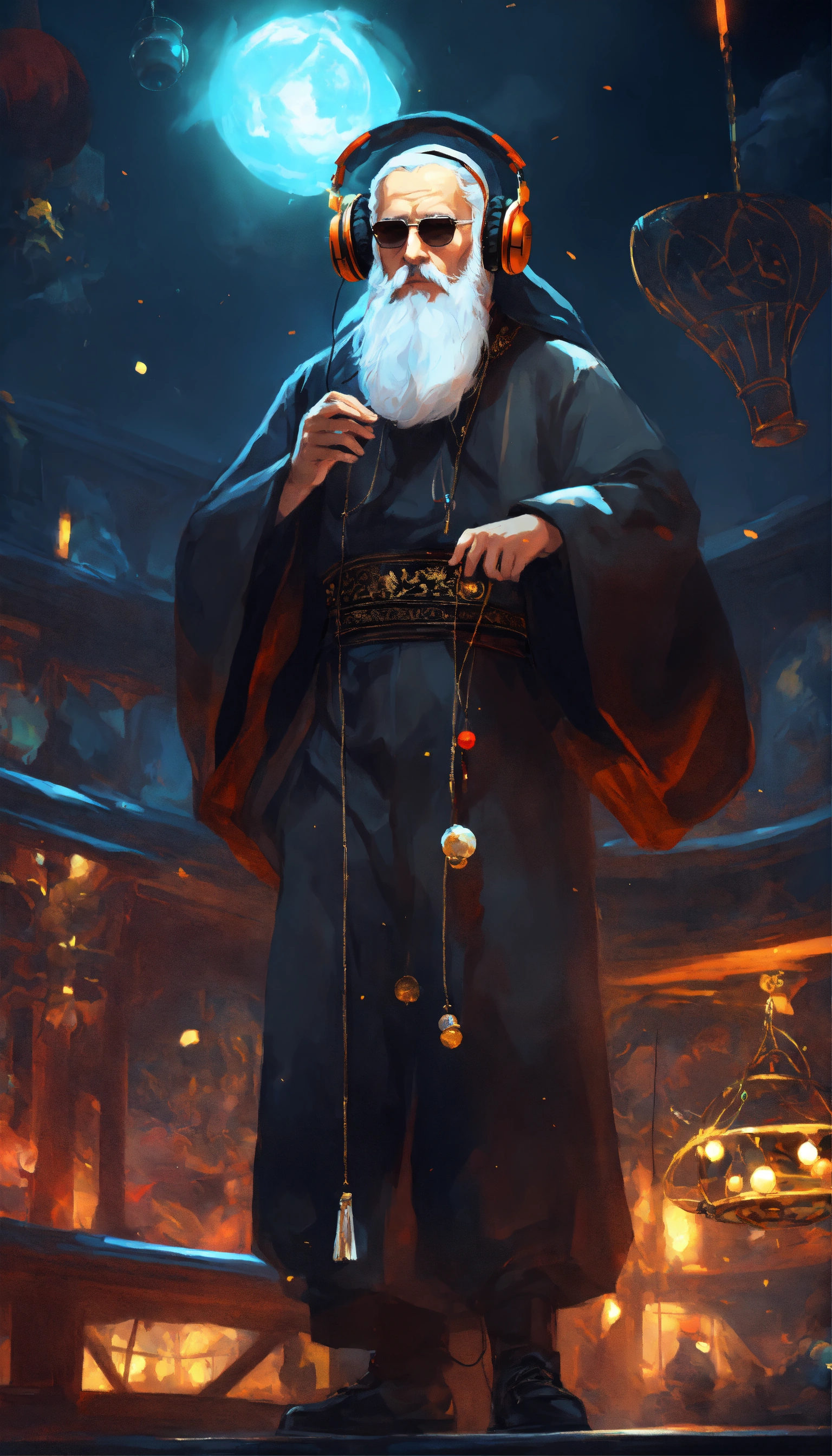 Lexica - Orthodox priest with white beard listening to music with ...