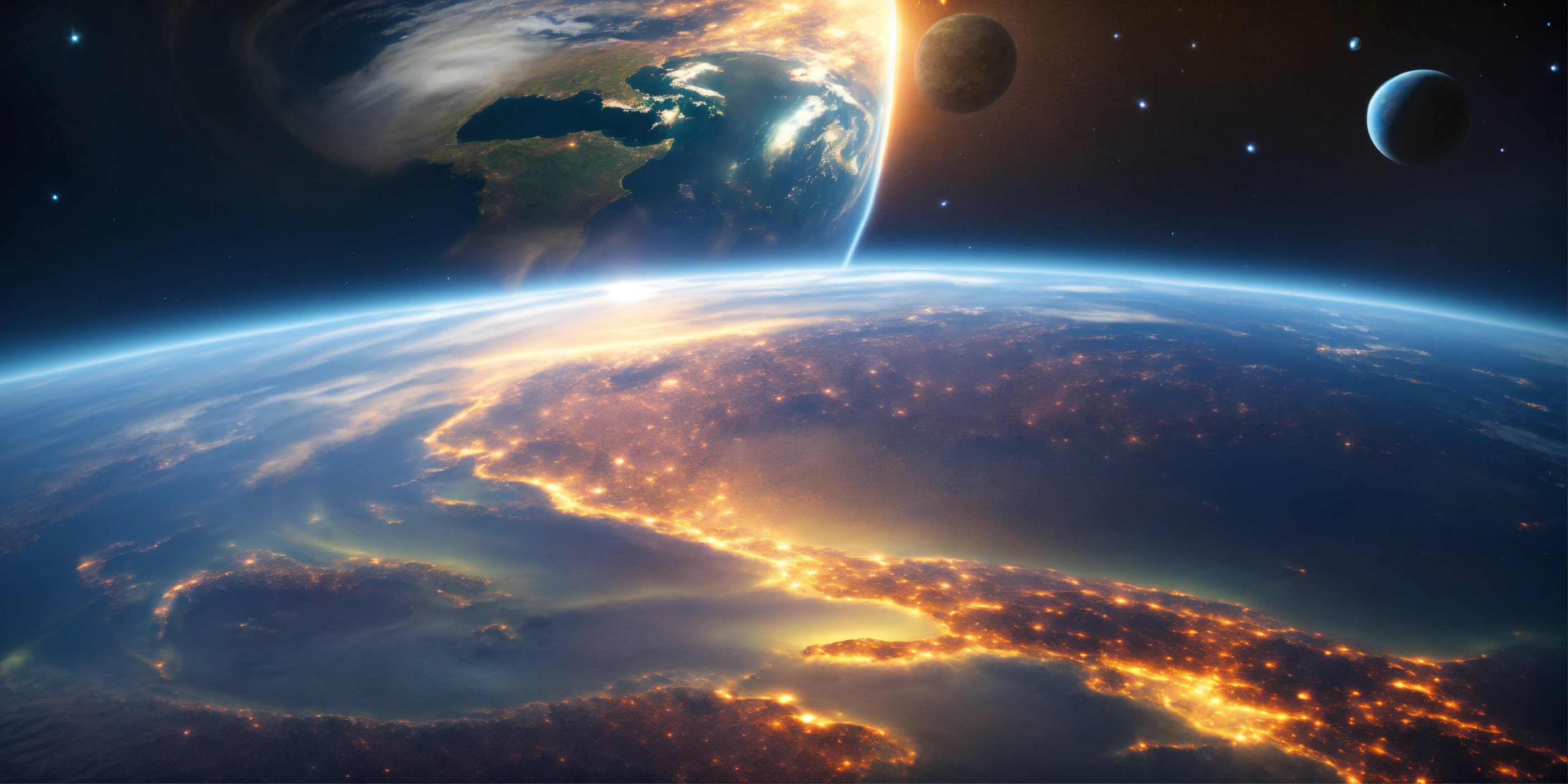 Lexica - Illustrate a view of the Earth from deep space. Photorealistic ...