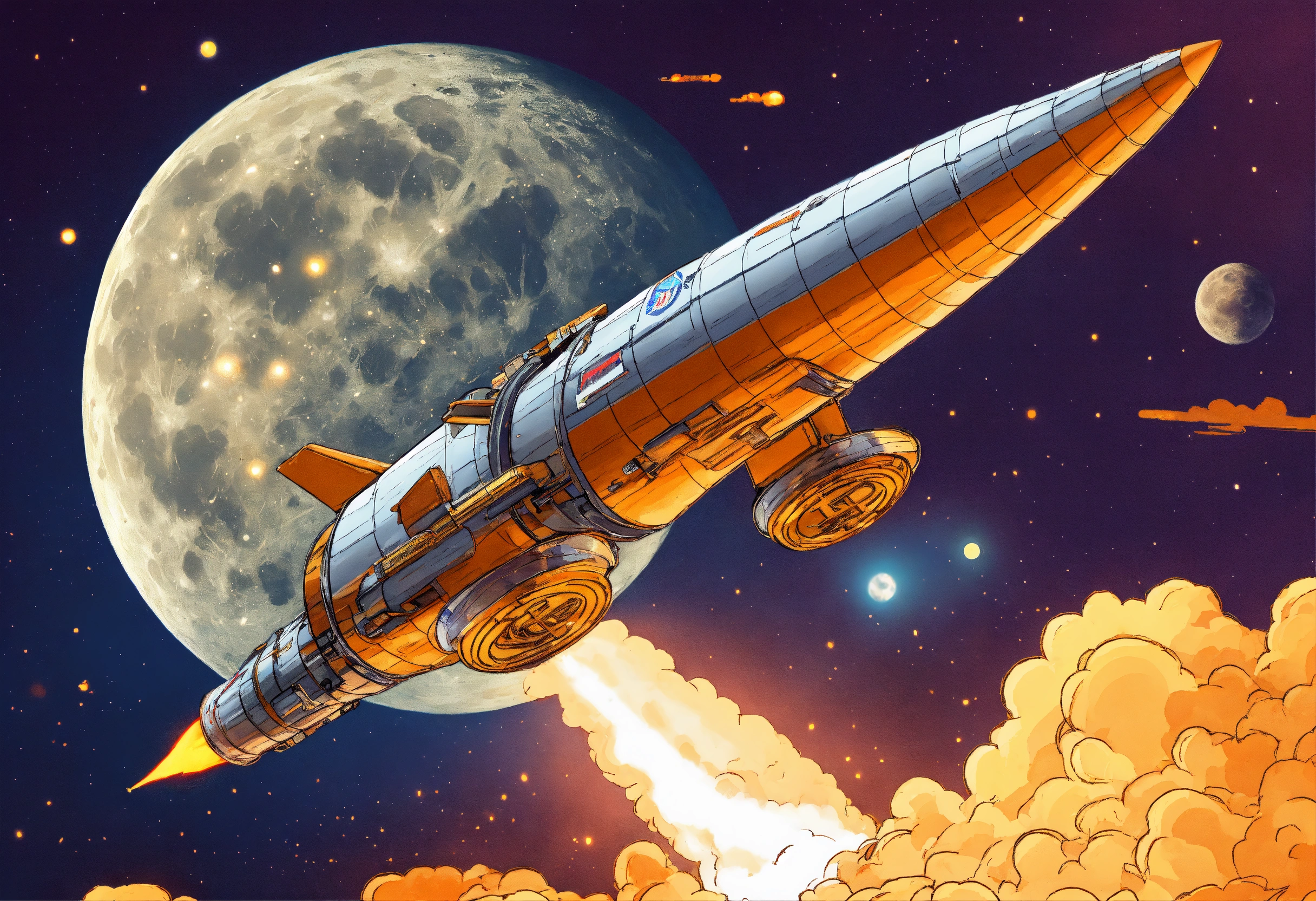 Lexica - Bitcoin riding on a rocket to the moon